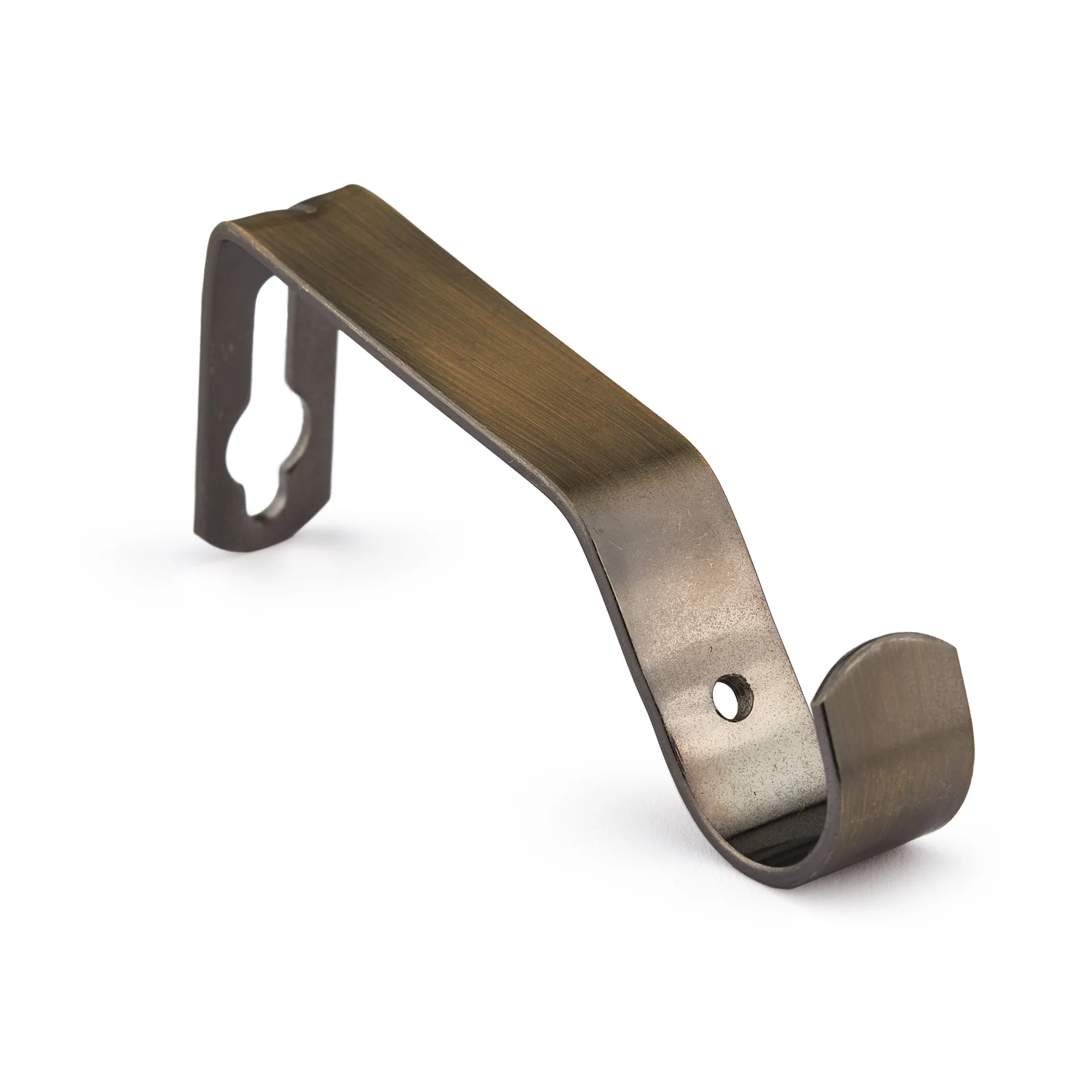 Full Stop - Extendable Curtain Pole with rings and pair of end finials in Antique Brass - Image 4