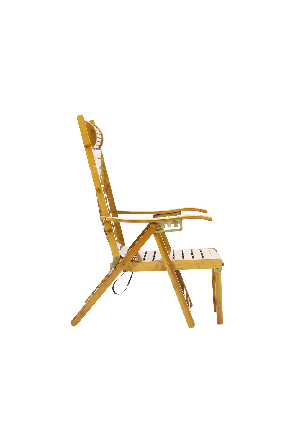 Garden Sanctuary Bamboo Foldable Recliner Lounge Chair With Retractable Footrest - Image 5