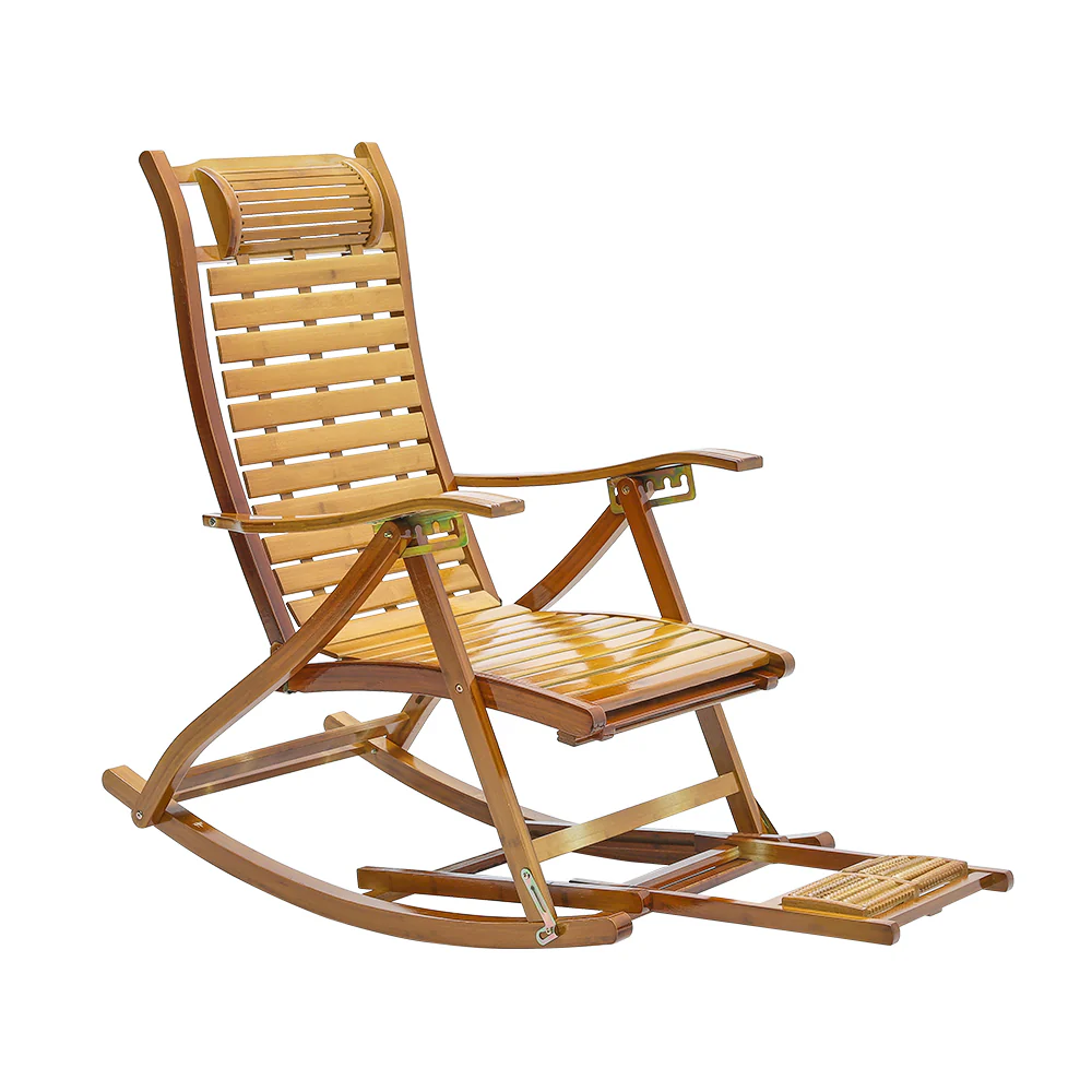 Garden Sanctuary Bamboo Rocking Chair Foldable Recliner - Image 5