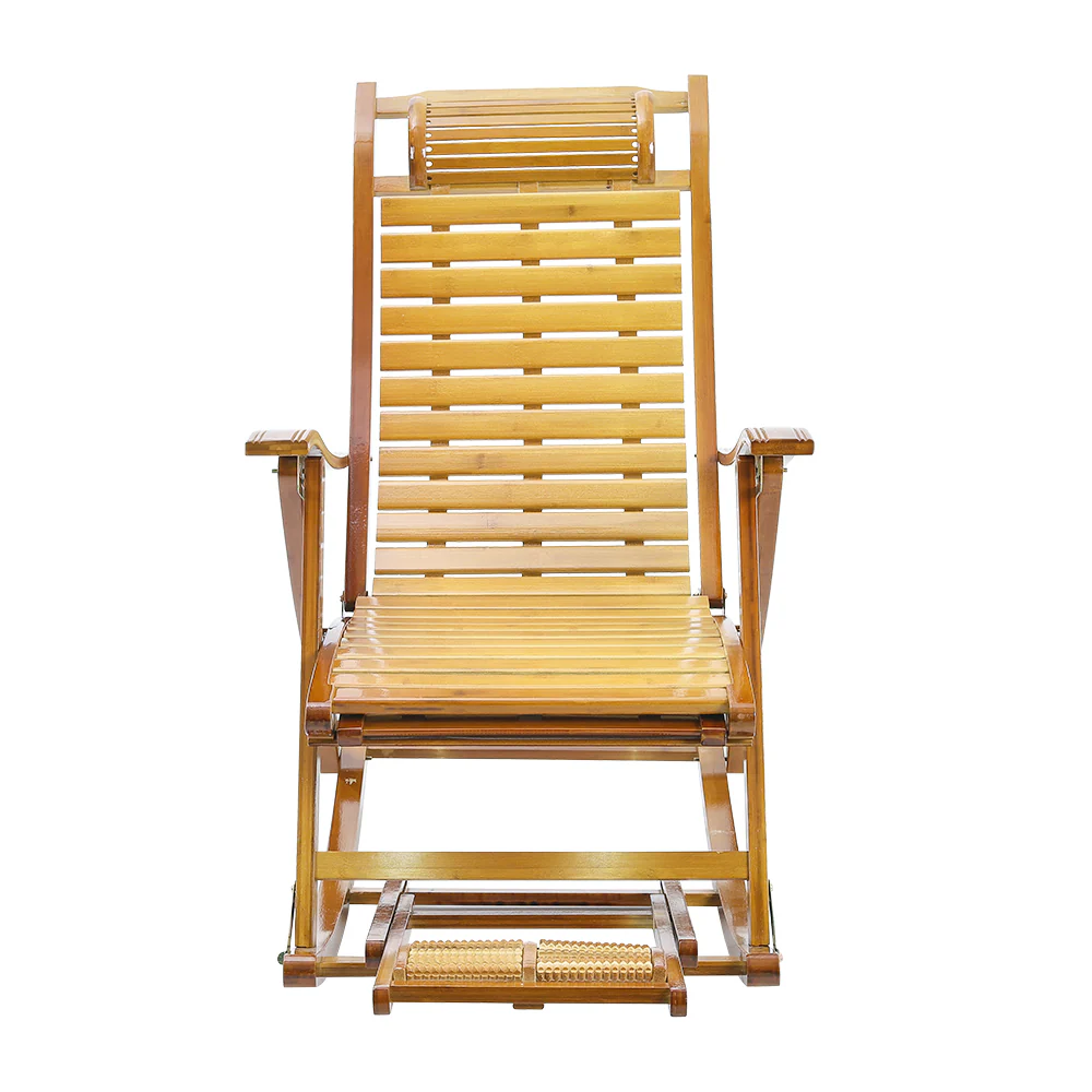 Garden Sanctuary Bamboo Rocking Chair Foldable Recliner - Image 7