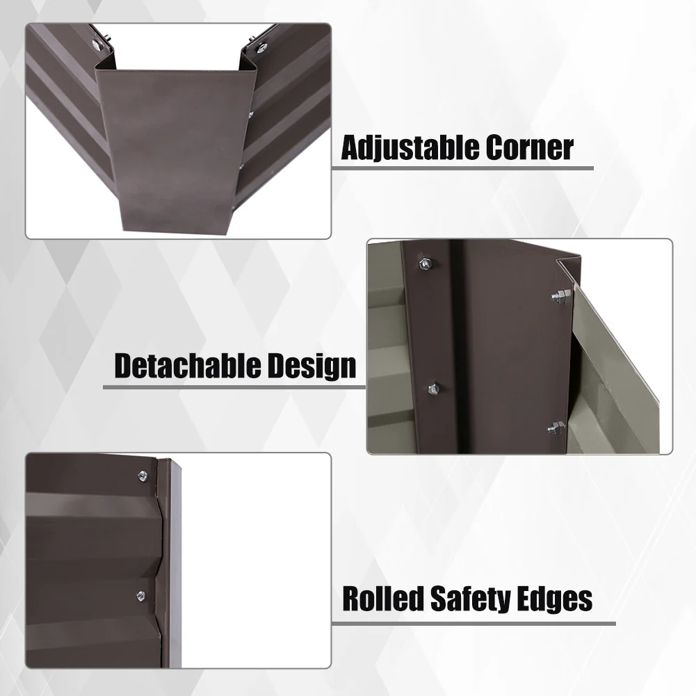 Garden Sanctuary Galvanized Steel Square Raised Garden Bed Planter Box - Image 3