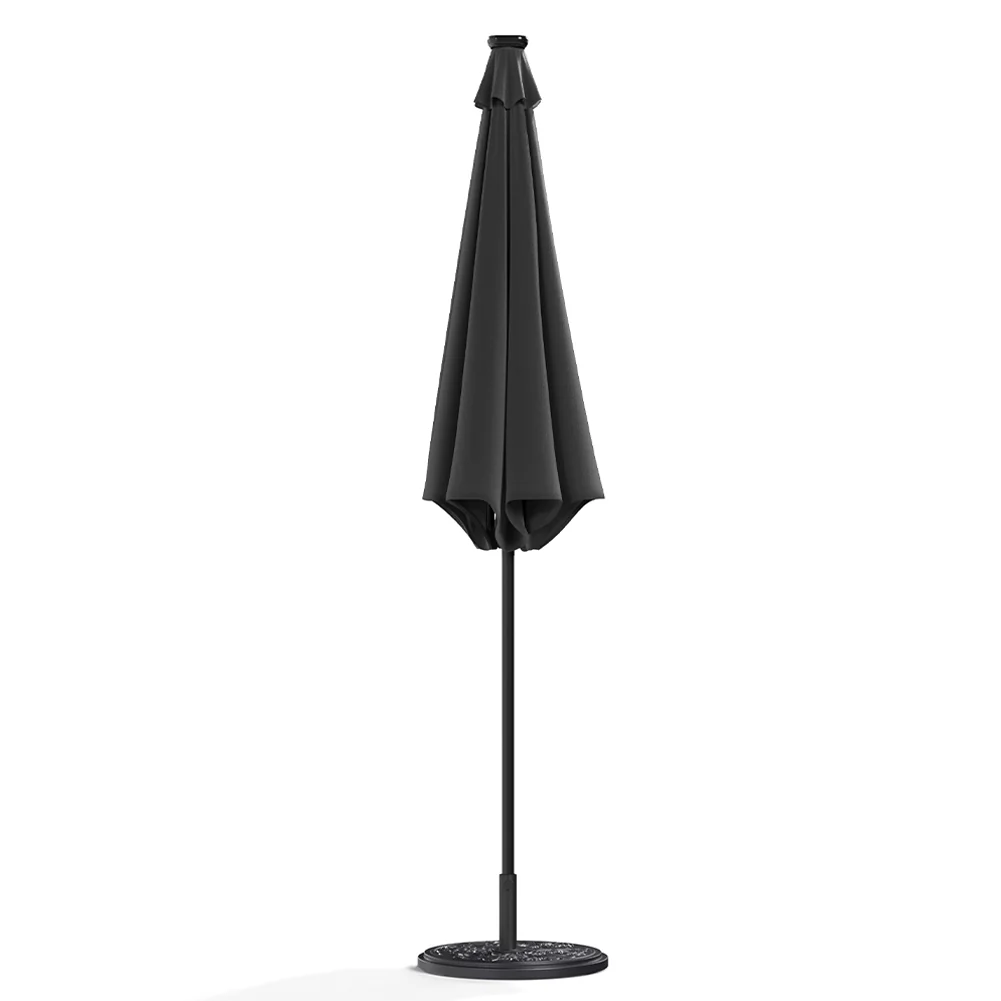 Garden Sanctuary Large Solar Powered LED Patio Umbrella for Outdoor Garden Patio with Base - Image 3
