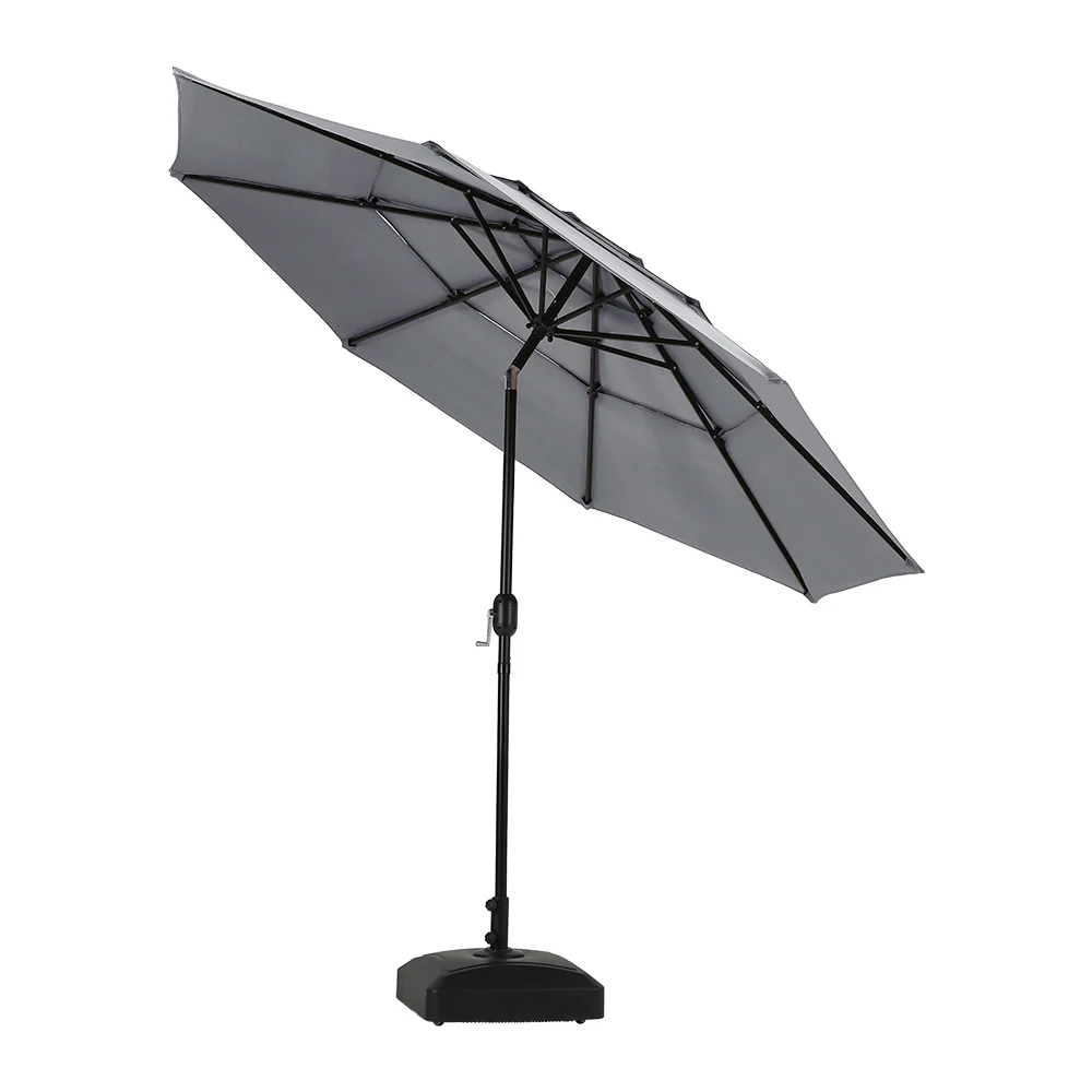Garden Sanctuary Outdoor 3-Tier Umbrella with HDPE Parasol Base - Image 4