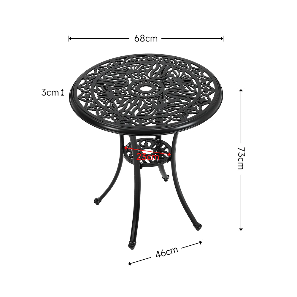 Garden Sanctuary Round Patio Dining Table with Umbrella Hole - Image 9