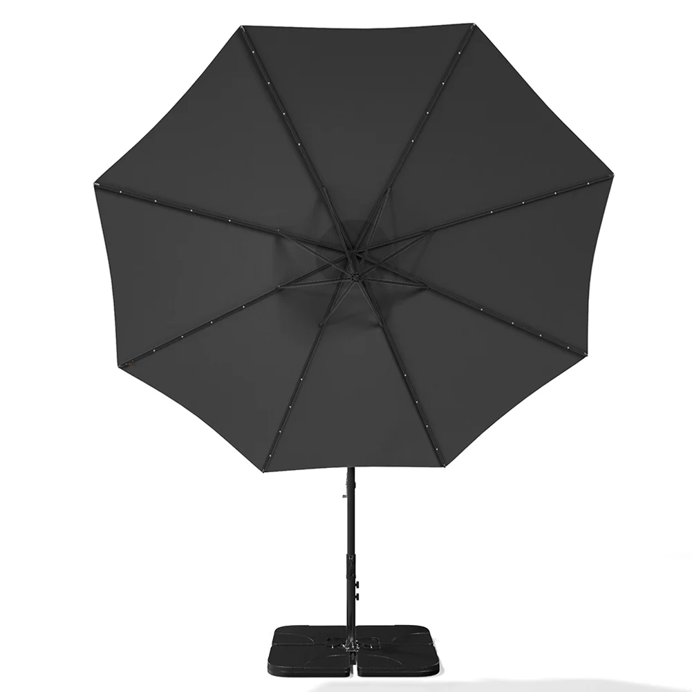 Garden Sanctuary Square Cantilever Parasol With Solar Light And HDPE Parasol Base - Image 6