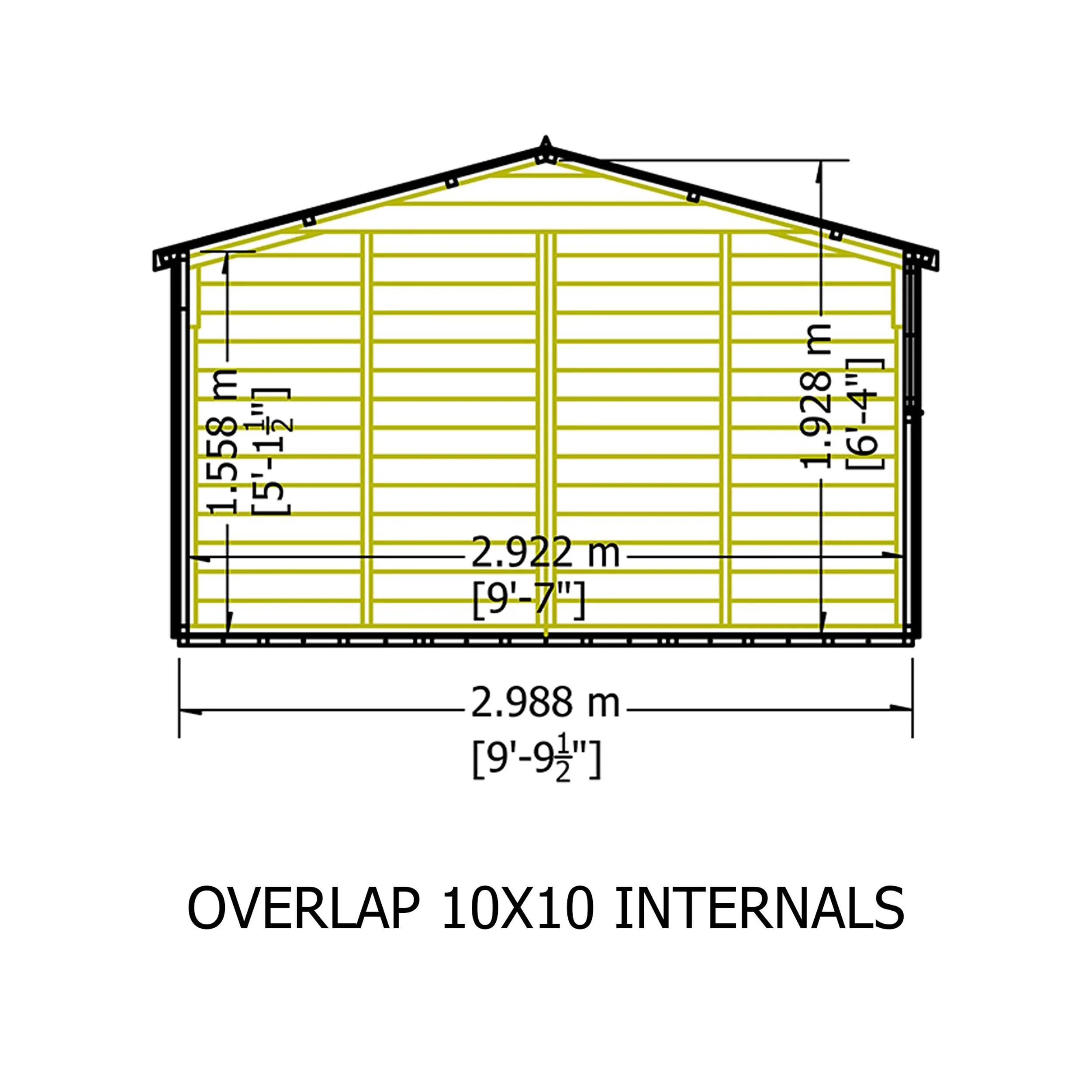 Garden Value Overlap 10 X 10 Apex Shed - Image 9