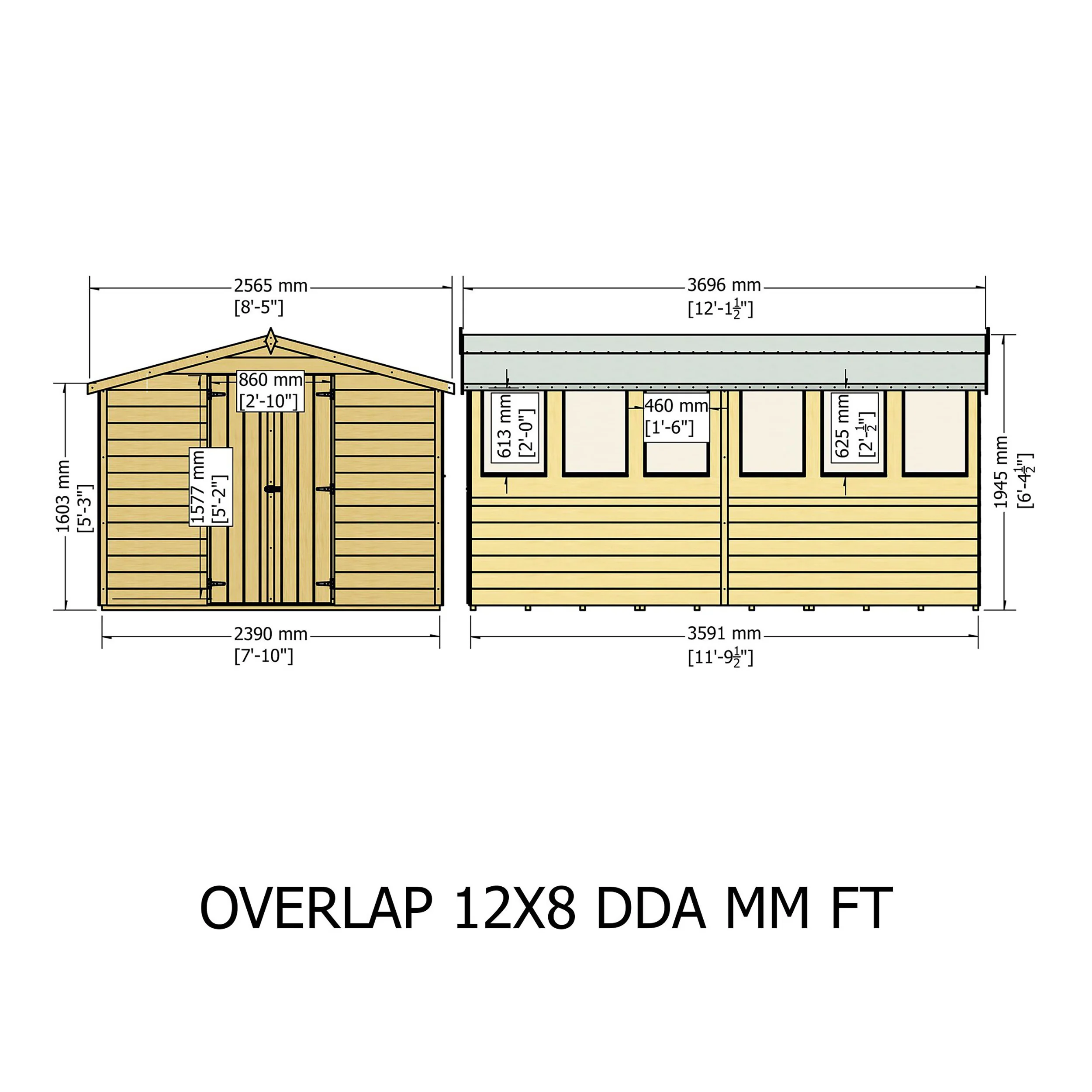 Garden Value Overlap 12 X 8 Apex Shed - Image 10