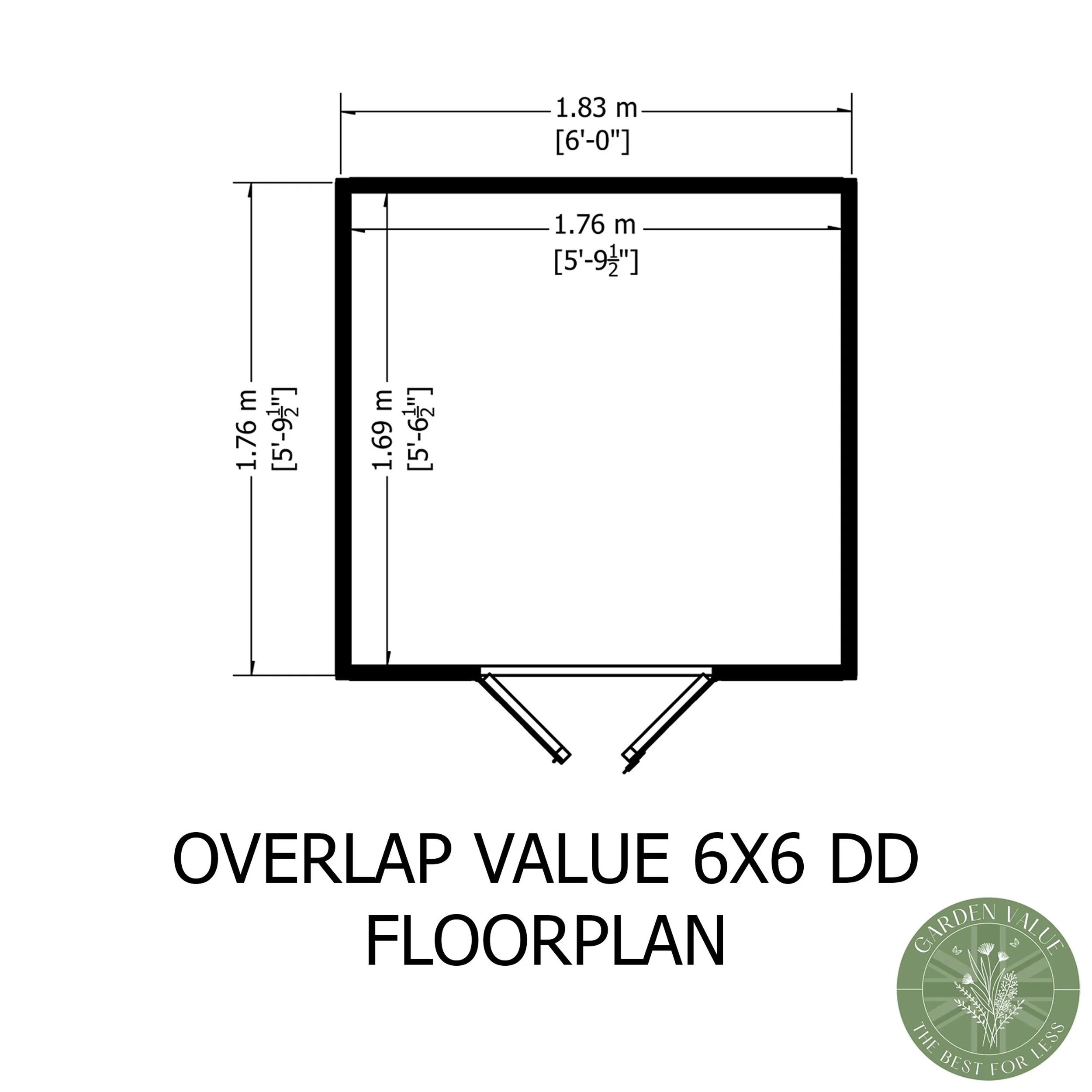 Garden Value Overlap 6 X 6 Double Door Shed - Image 8