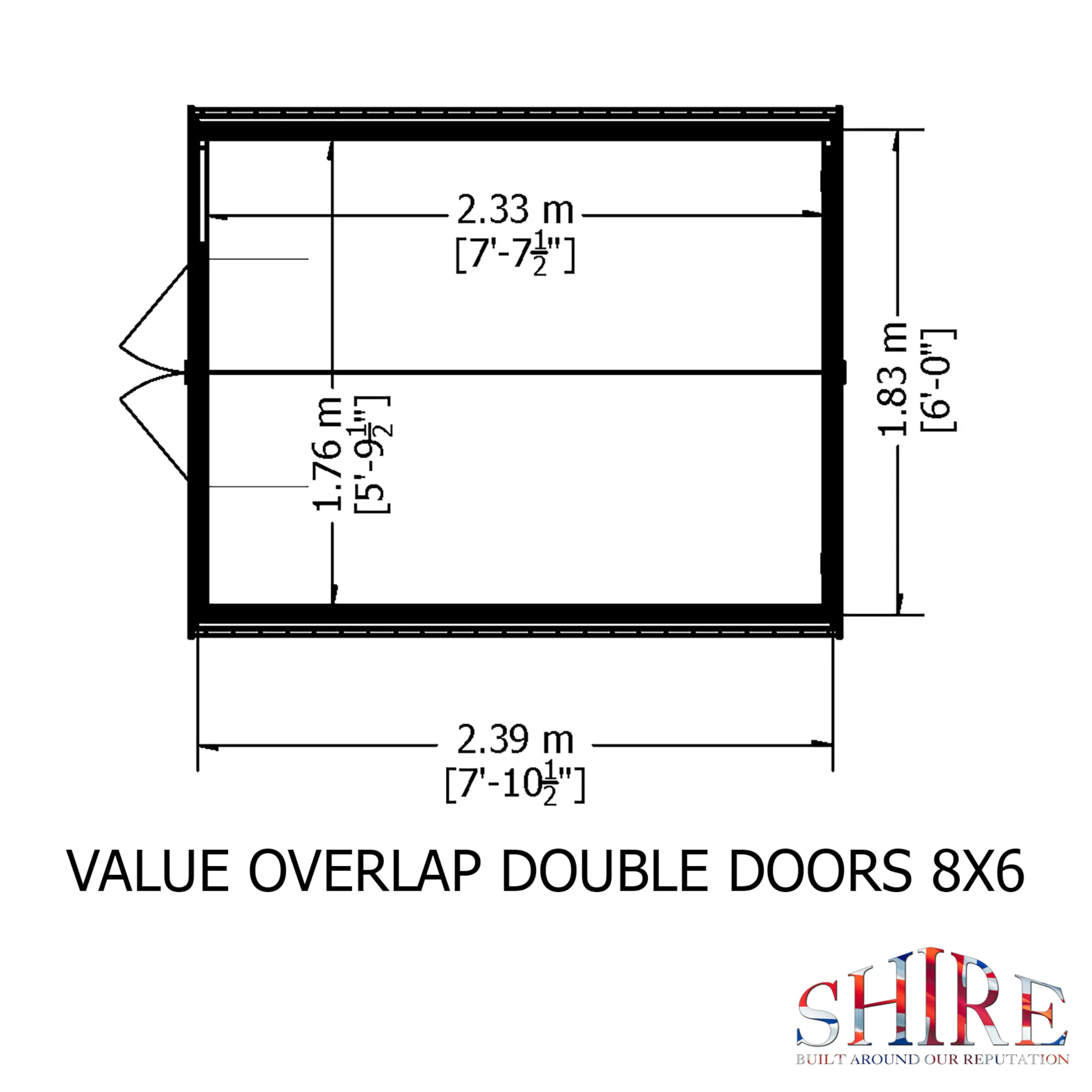 Garden Value Overlap 8 X 6 Double Door Shed - Image 9