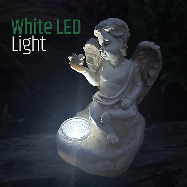 Solar Angel Garden Ornament With LED Light - Outdoor Solar Statue - Image 5