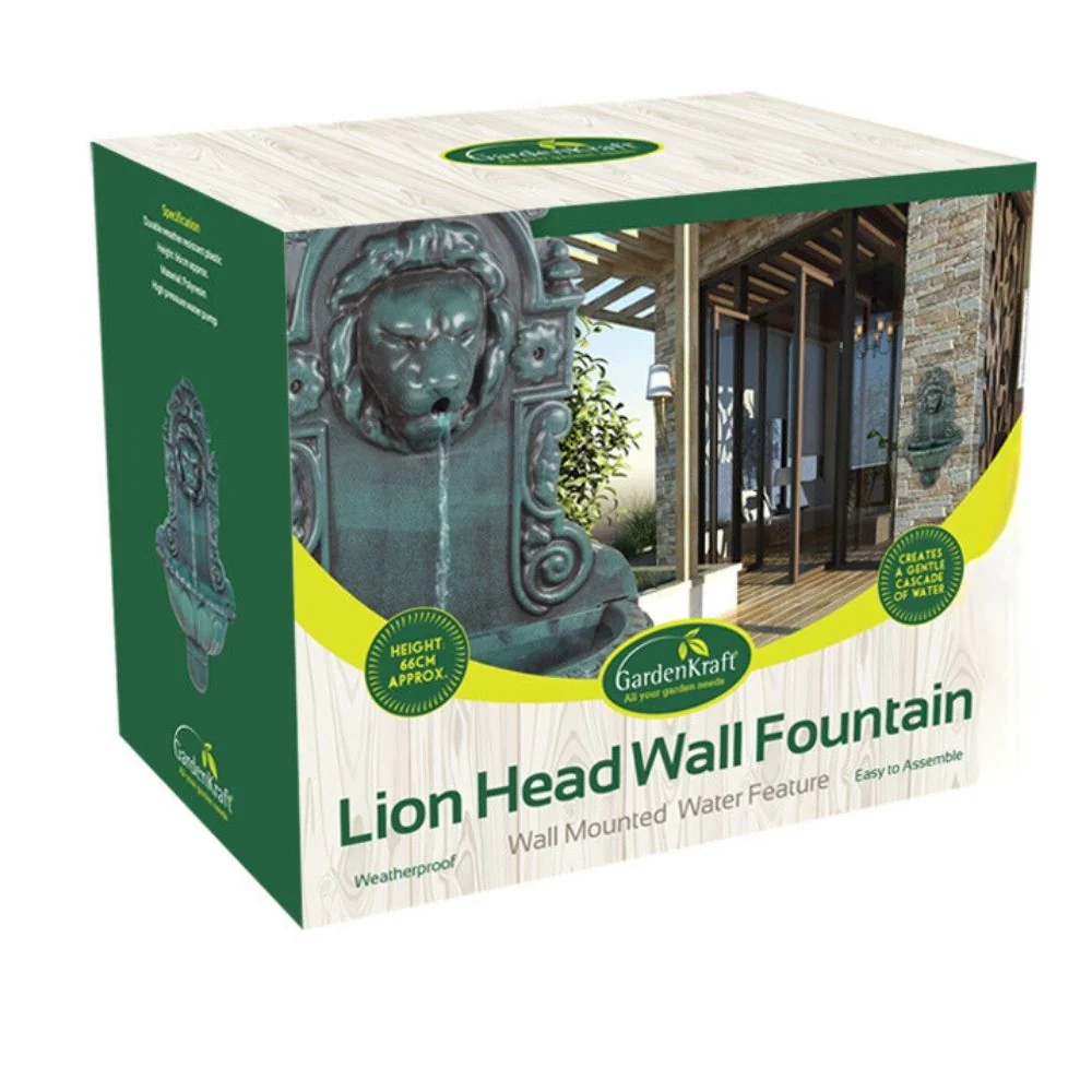 GardenKraft Lion Head Water Feature Fountain - Image 2