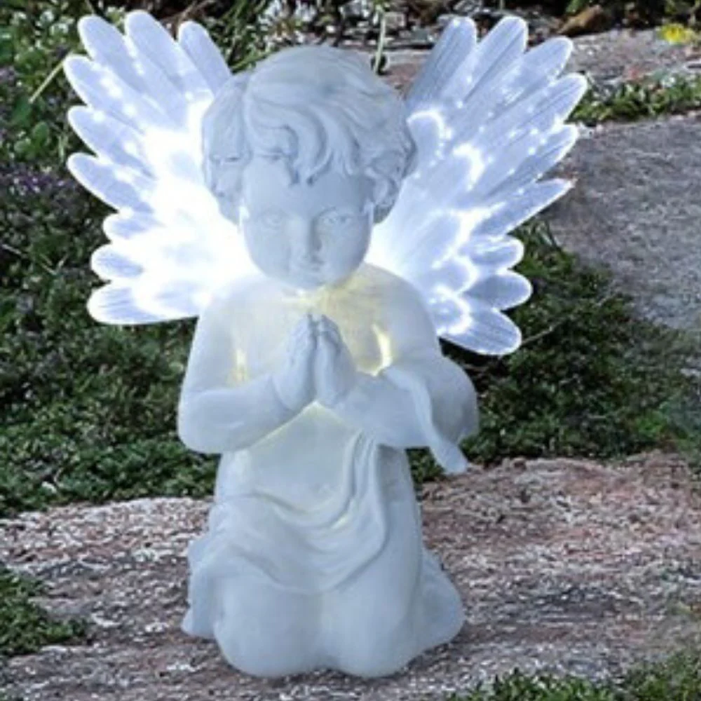 GardenKraft Solar LED Angel Light with Fibre Optic Wings - Image 2