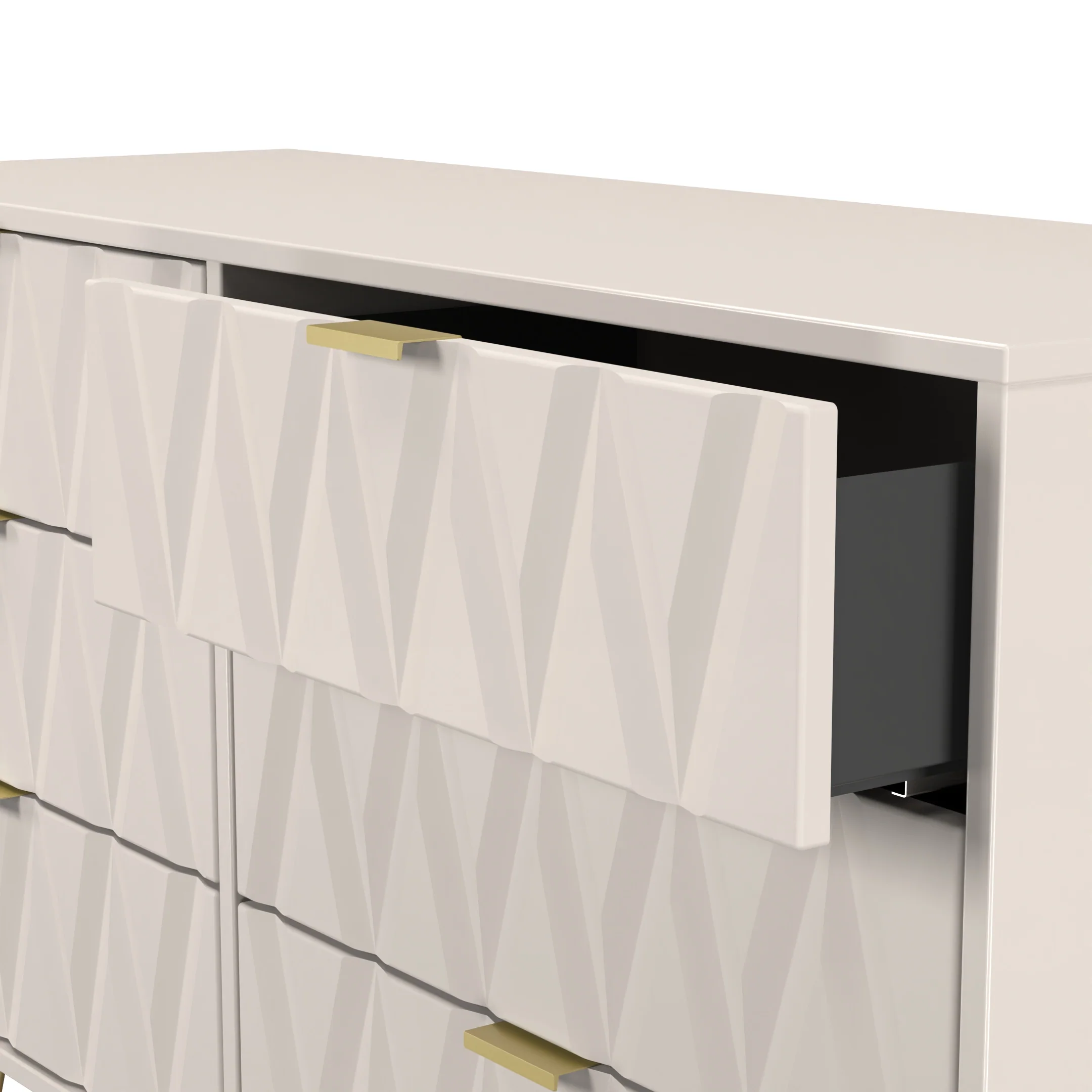 Glitz Ready Assembled 6 Drawer Wide Chest in Kashmir Matt - Image 6