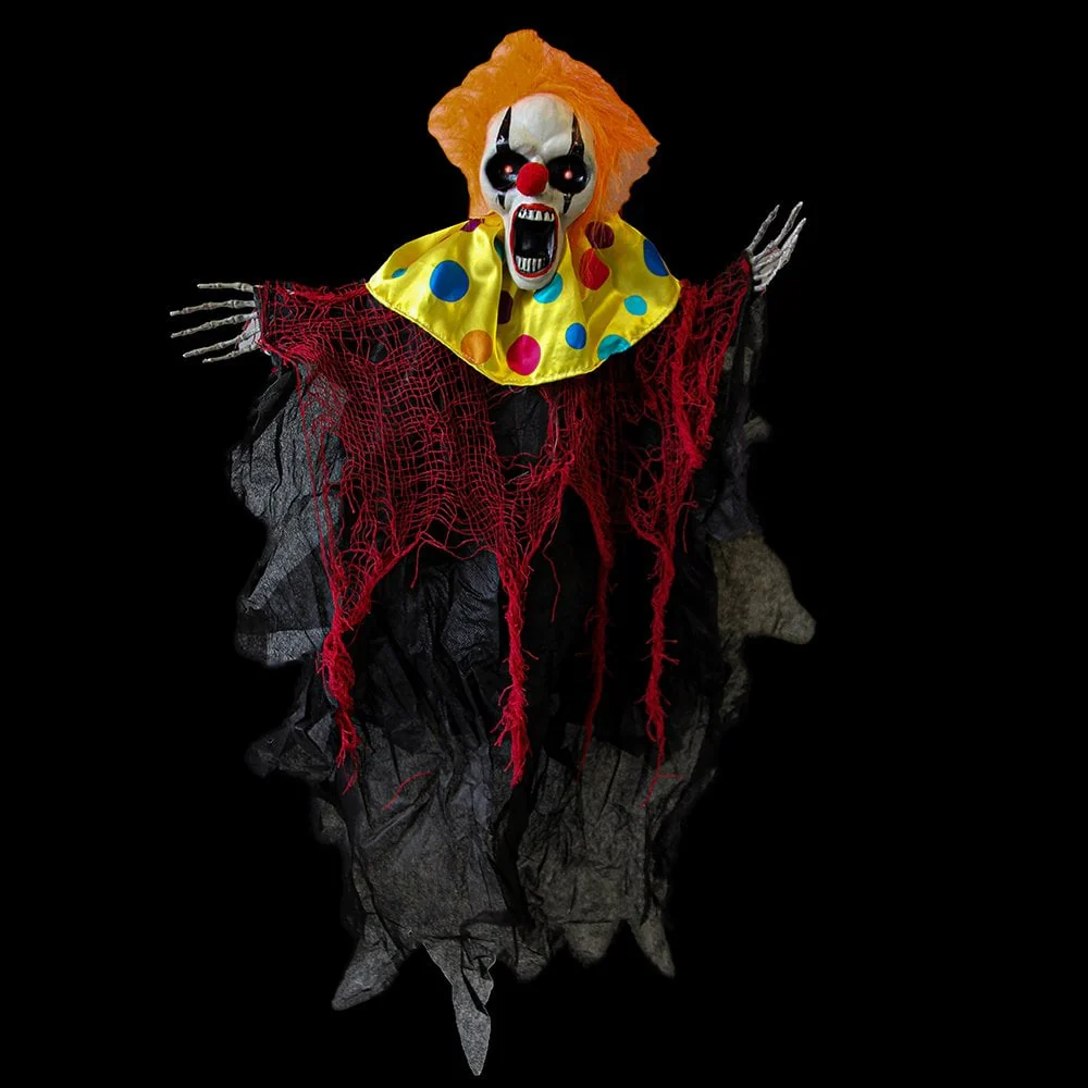 Halloween Hanging Animated Clown 38cm - Image 2