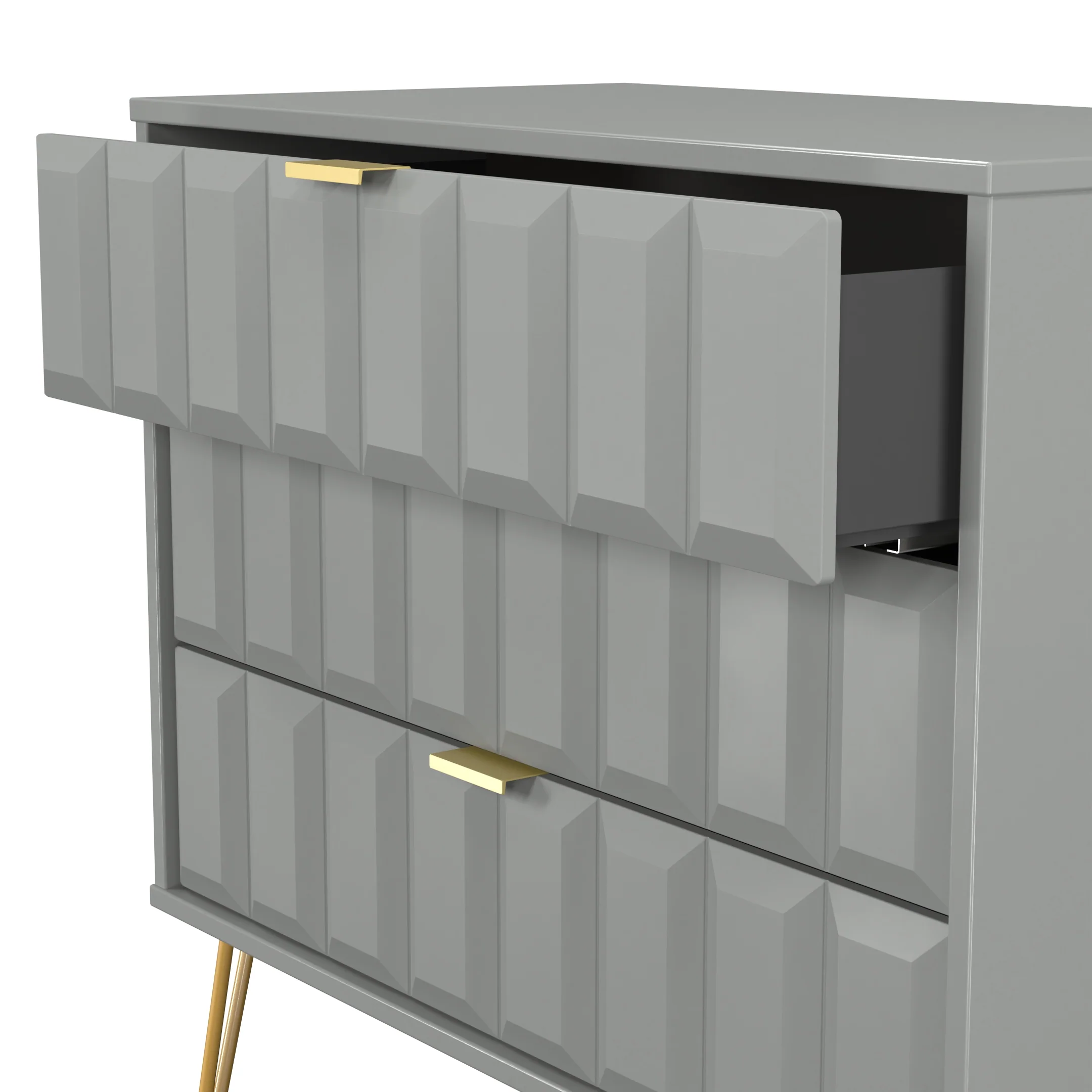 Hanover Ready Assembled 3 Drawer Chest in Dusk Grey - Image 6