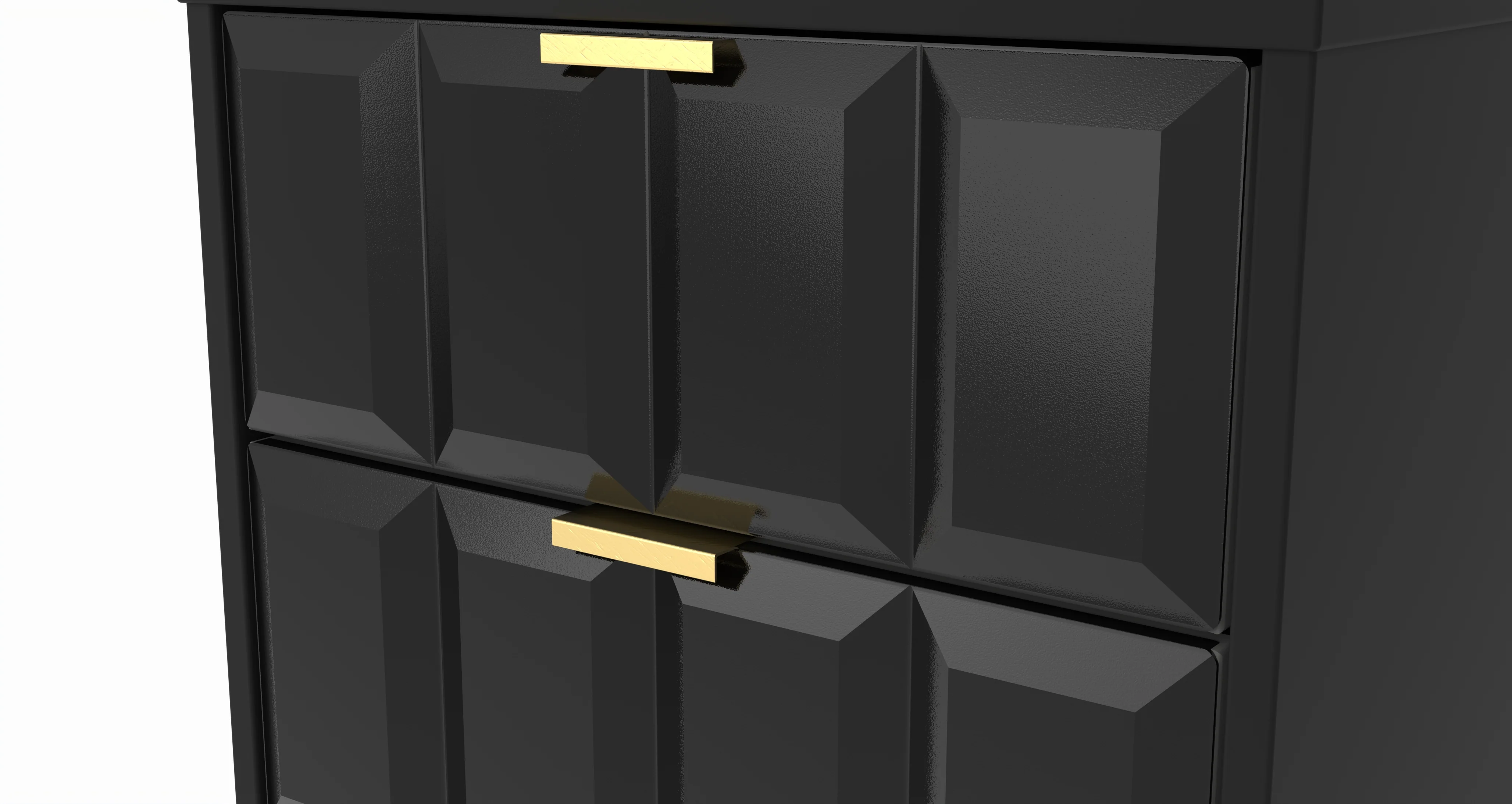 Hanover Ready Assembled 5 Drawer Tallboy in Deep Black & Black Matt - Image 9