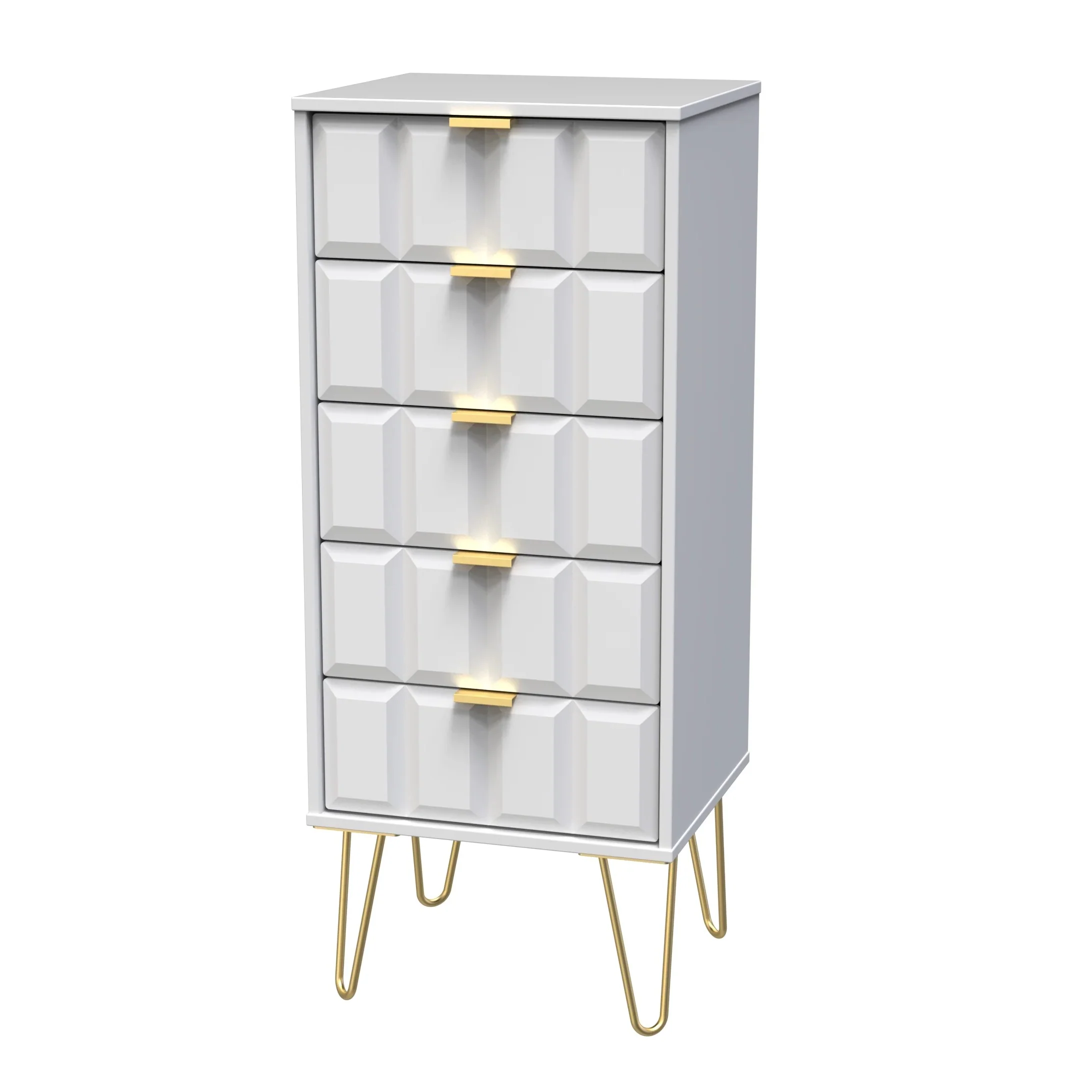 Hanover Ready Assembled 5 Drawer Tallboy in White Matt - Image 2