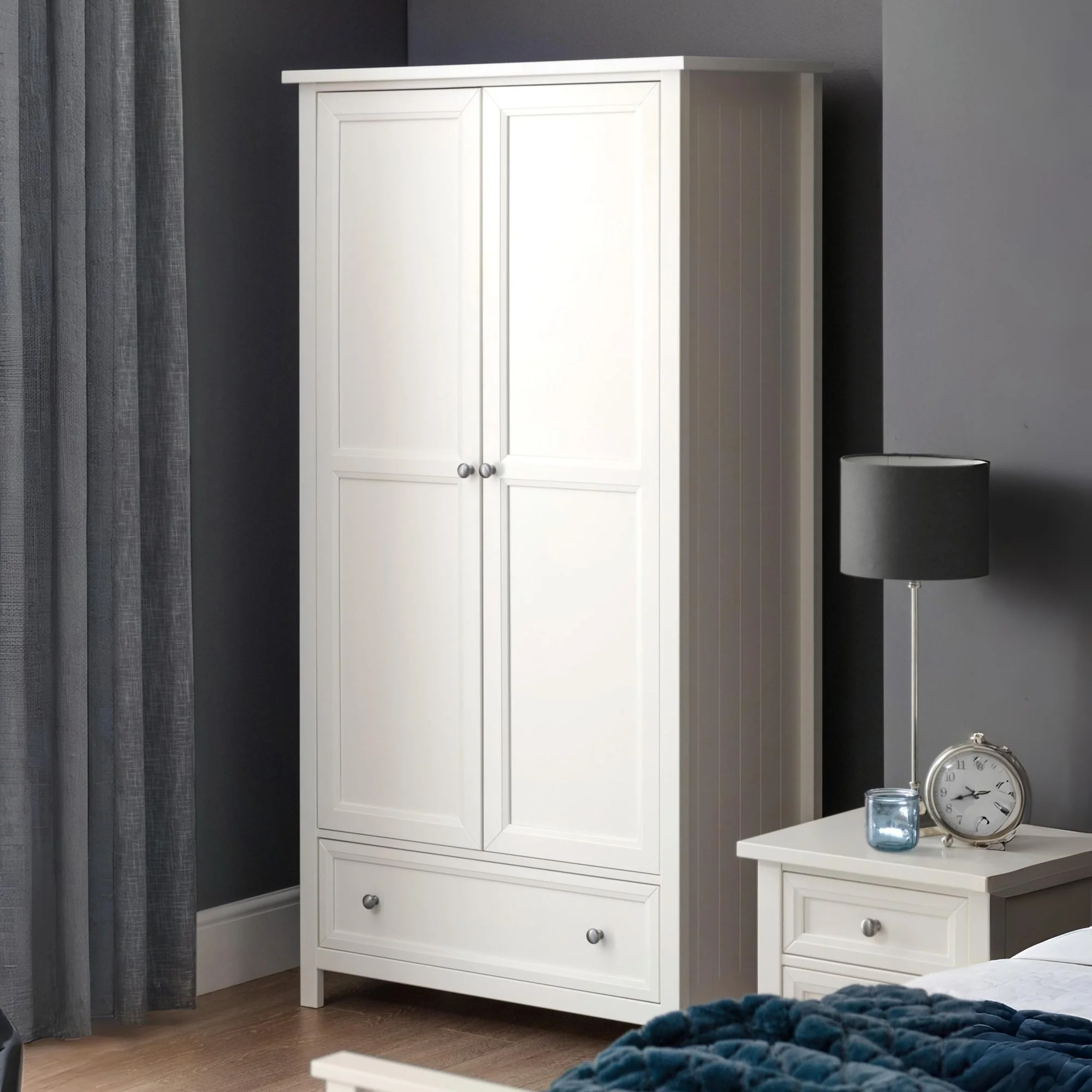 HARBOR 2 DOOR COMBINATION WARDROBE - SURF WHITE