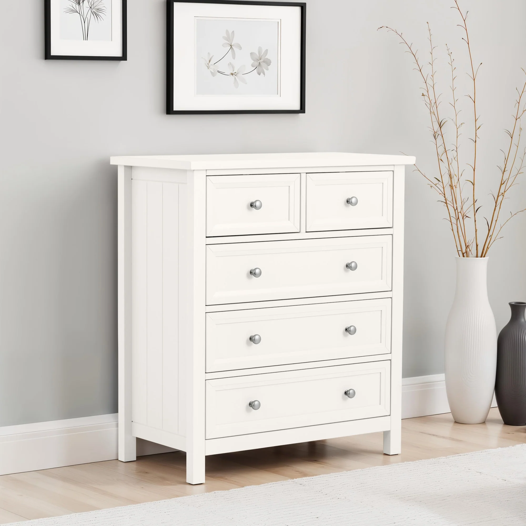 HARBOR 3 + 2  DRAWER  CHEST - SURF WHITE