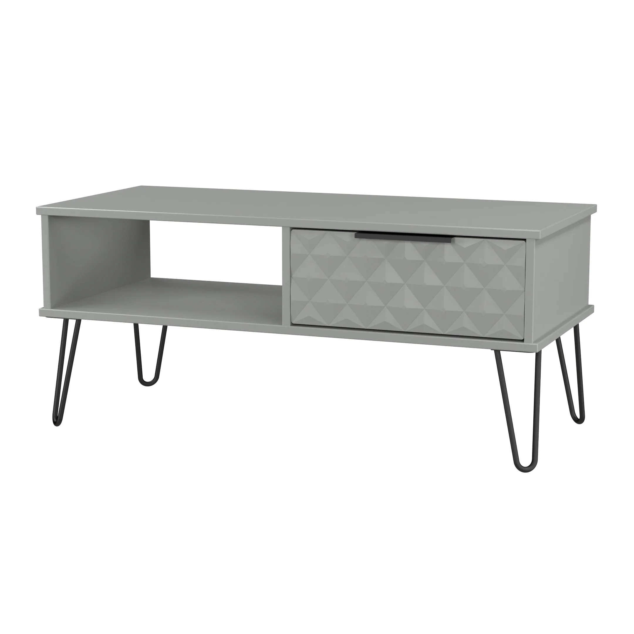 Harlequin 1 Drawer Coffee Table in Dusk Grey - Ready Assembled - Image 4