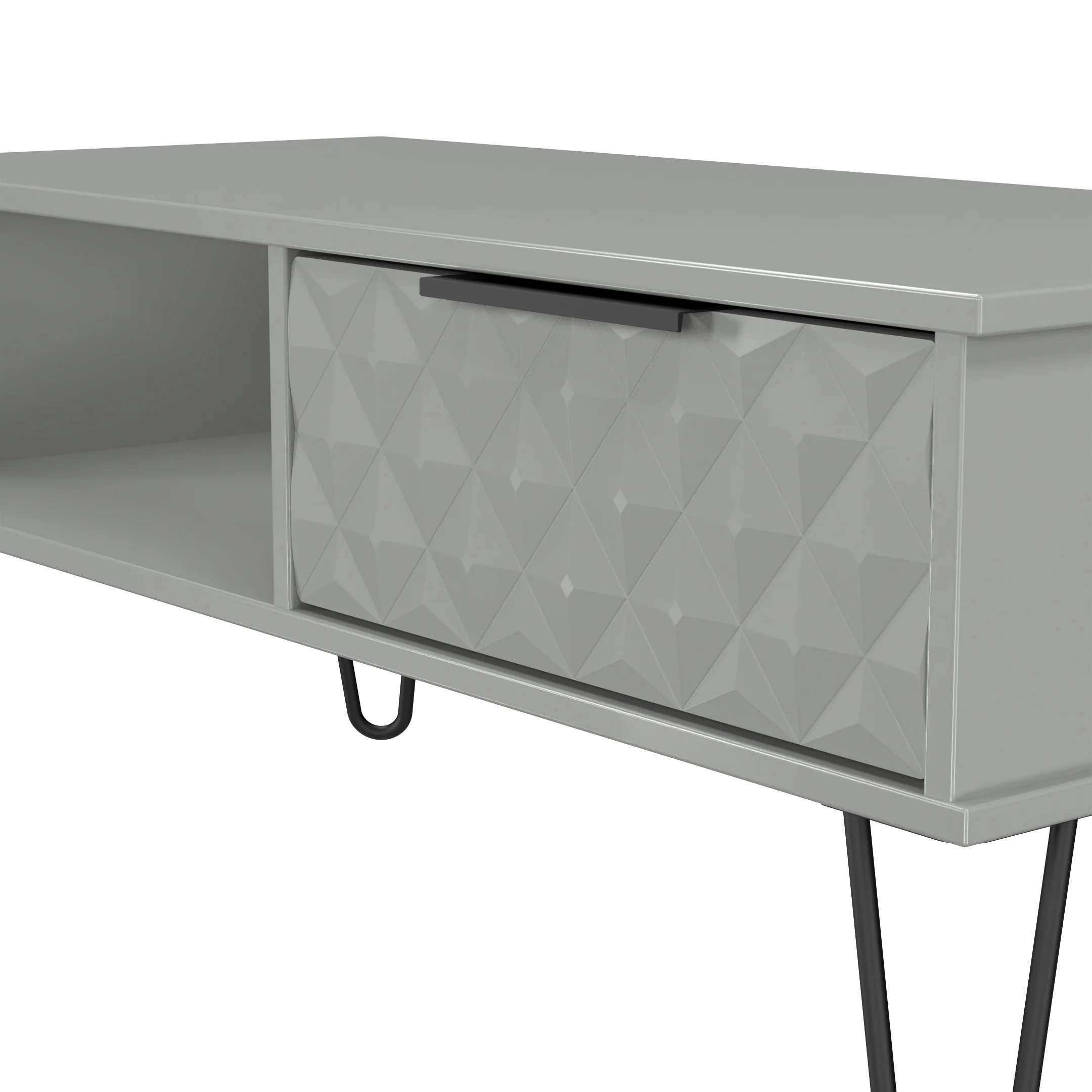 Harlequin 1 Drawer Coffee Table in Dusk Grey - Ready Assembled - Image 5