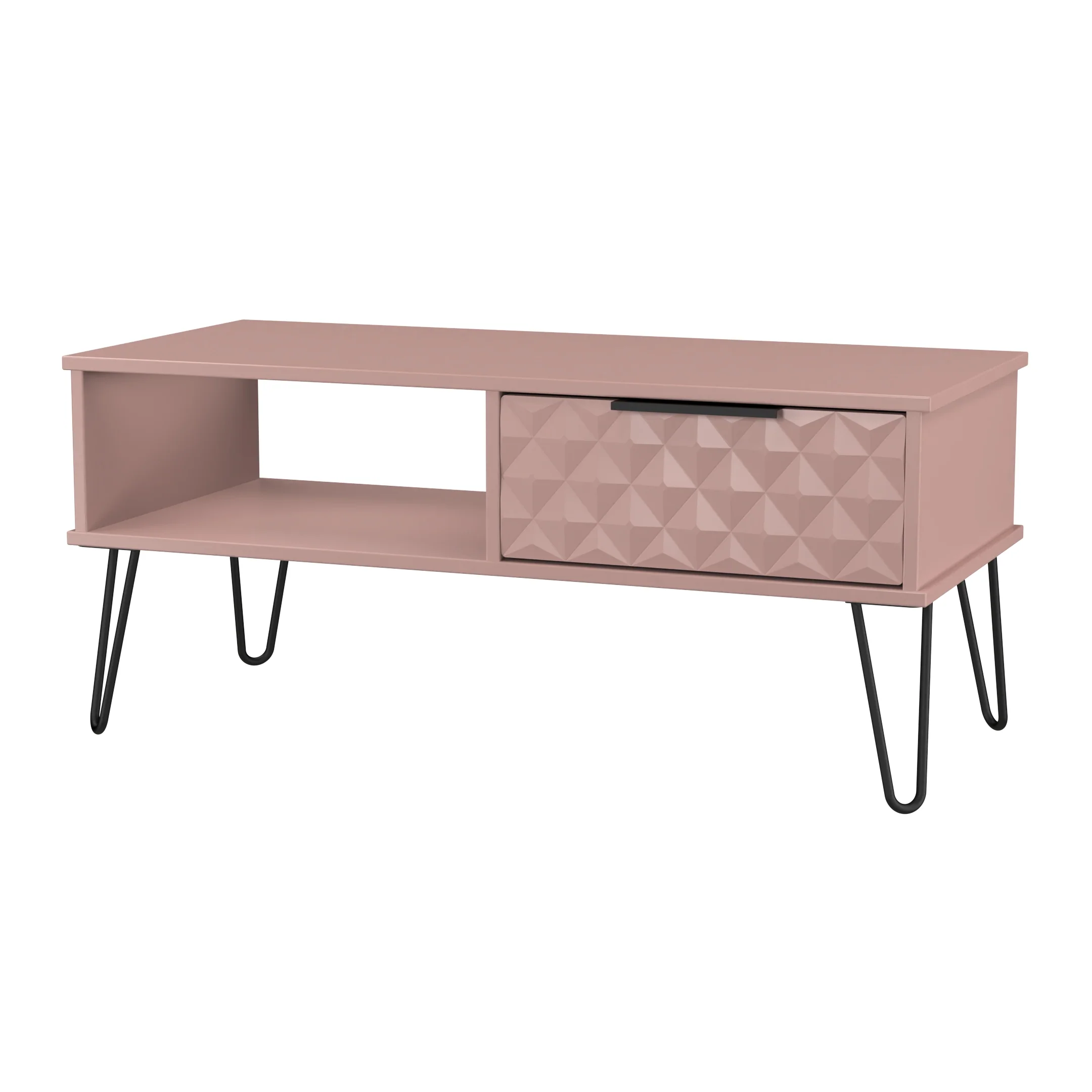 Harlequin 1 Drawer Coffee Table in Kobe Pink - Ready Assembled - Image 4