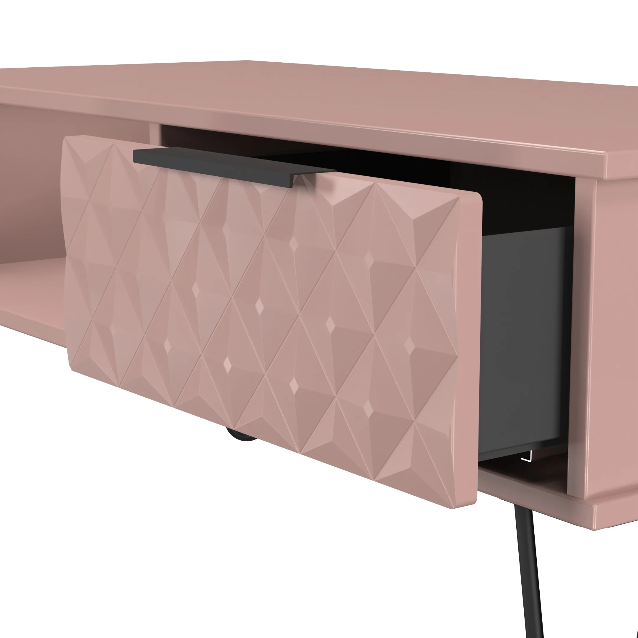 Harlequin 1 Drawer Coffee Table in Kobe Pink - Ready Assembled - Image 6