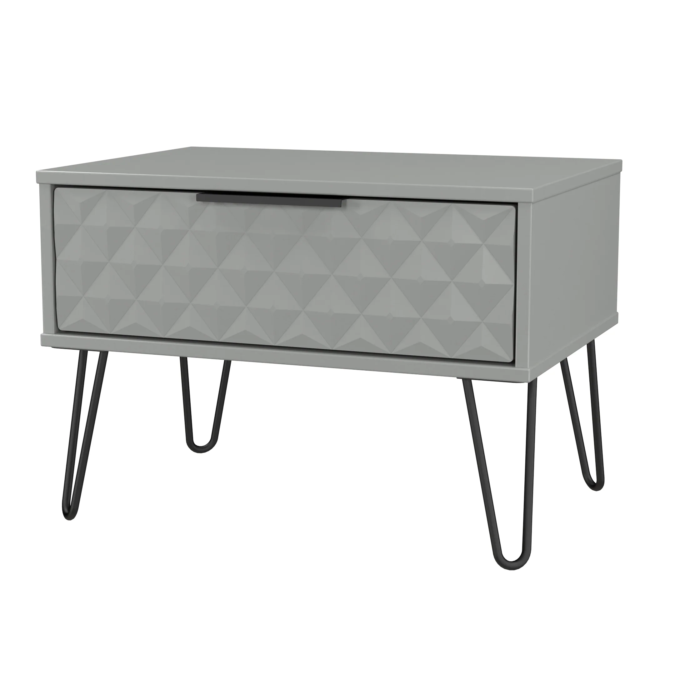 Harlequin 1 Drawer Wide Side Table in Dusk Grey - Ready Assembled - Image 4