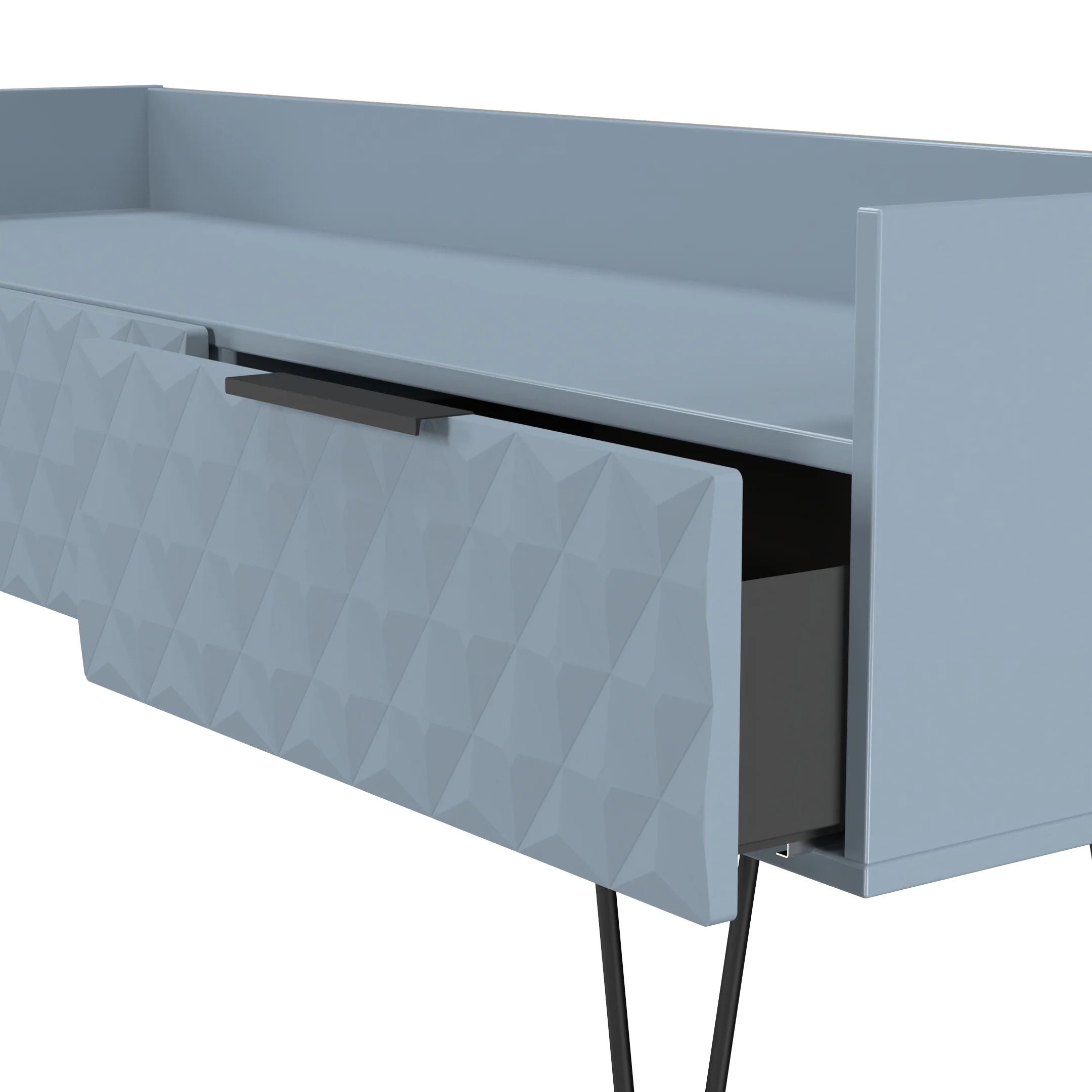 Harlequin 2 Drawer Coffee TV Unit in Denim Blue - Ready Assembled - Image 6