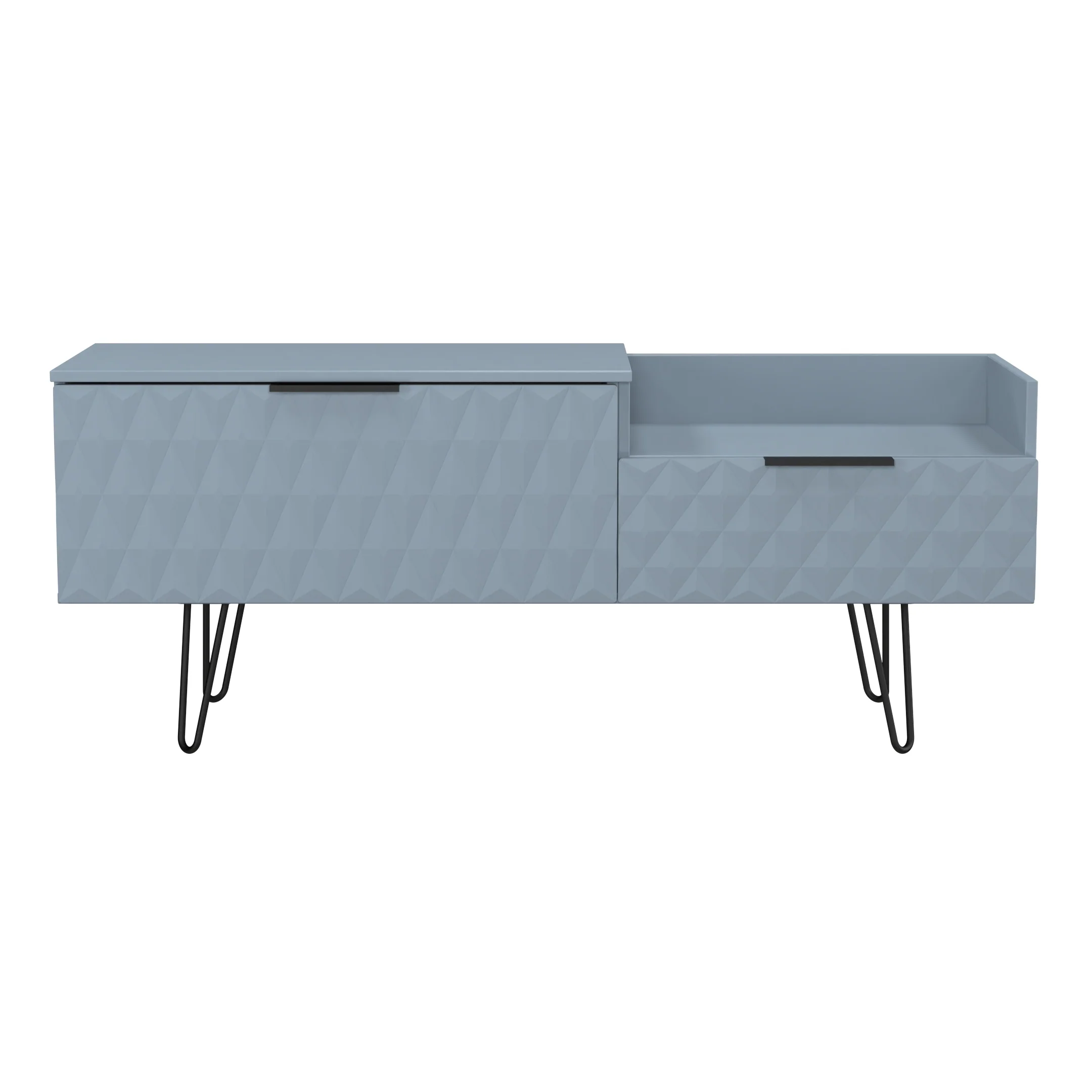 Harlequin 2 Drawer Coffee TV Unit in Denim Blue - Ready Assembled - Image 2
