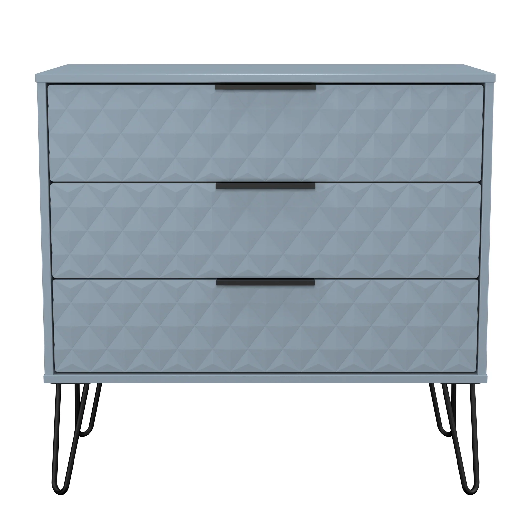 Harlequin 3 Drawer Chest in Denim Blue - Ready Assembled - Image 2