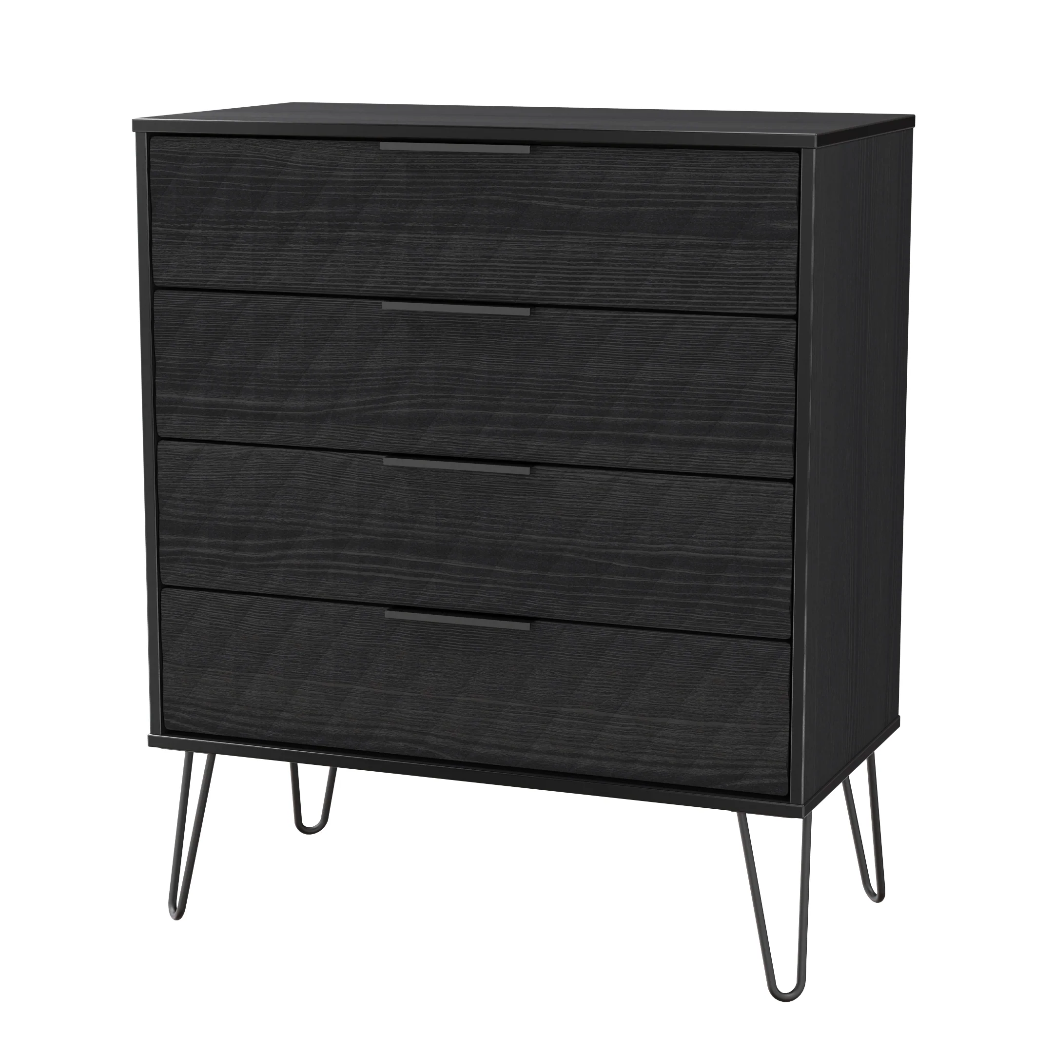 Harlequin 4 Drawer Chest in Black Ash - Ready Assembled - Image 3