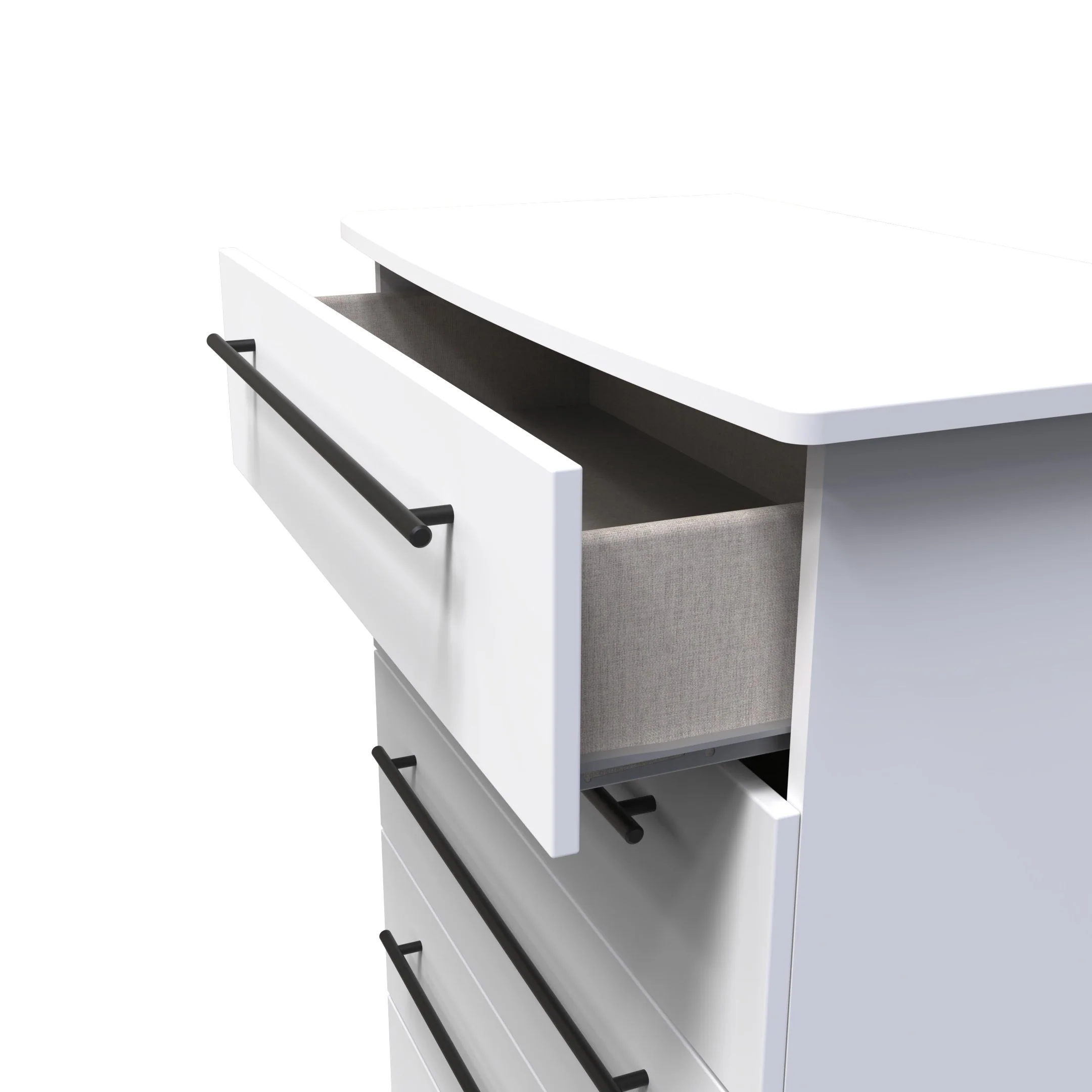 Harrow Ready Assembled 5 Drawer Chest in White Ash - Image 11