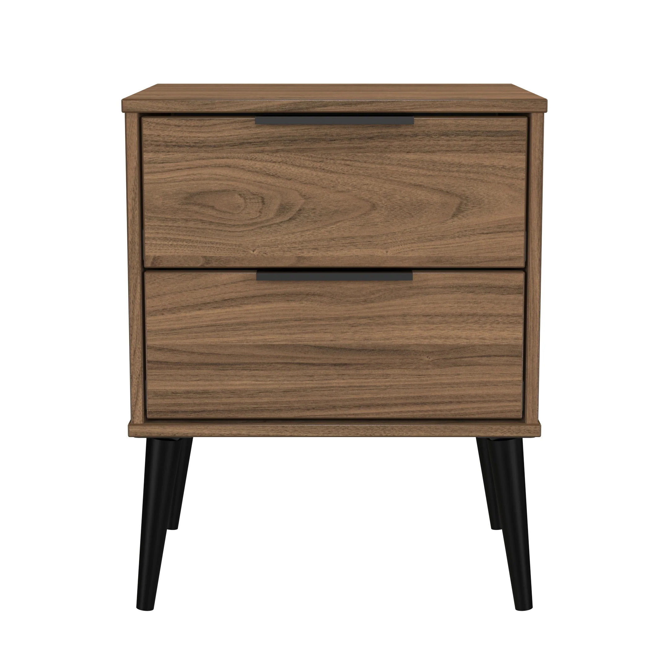 Helsinki Ready Assembled 2 Drawer Bedside Cabinet in Carini Walnut - Image 2