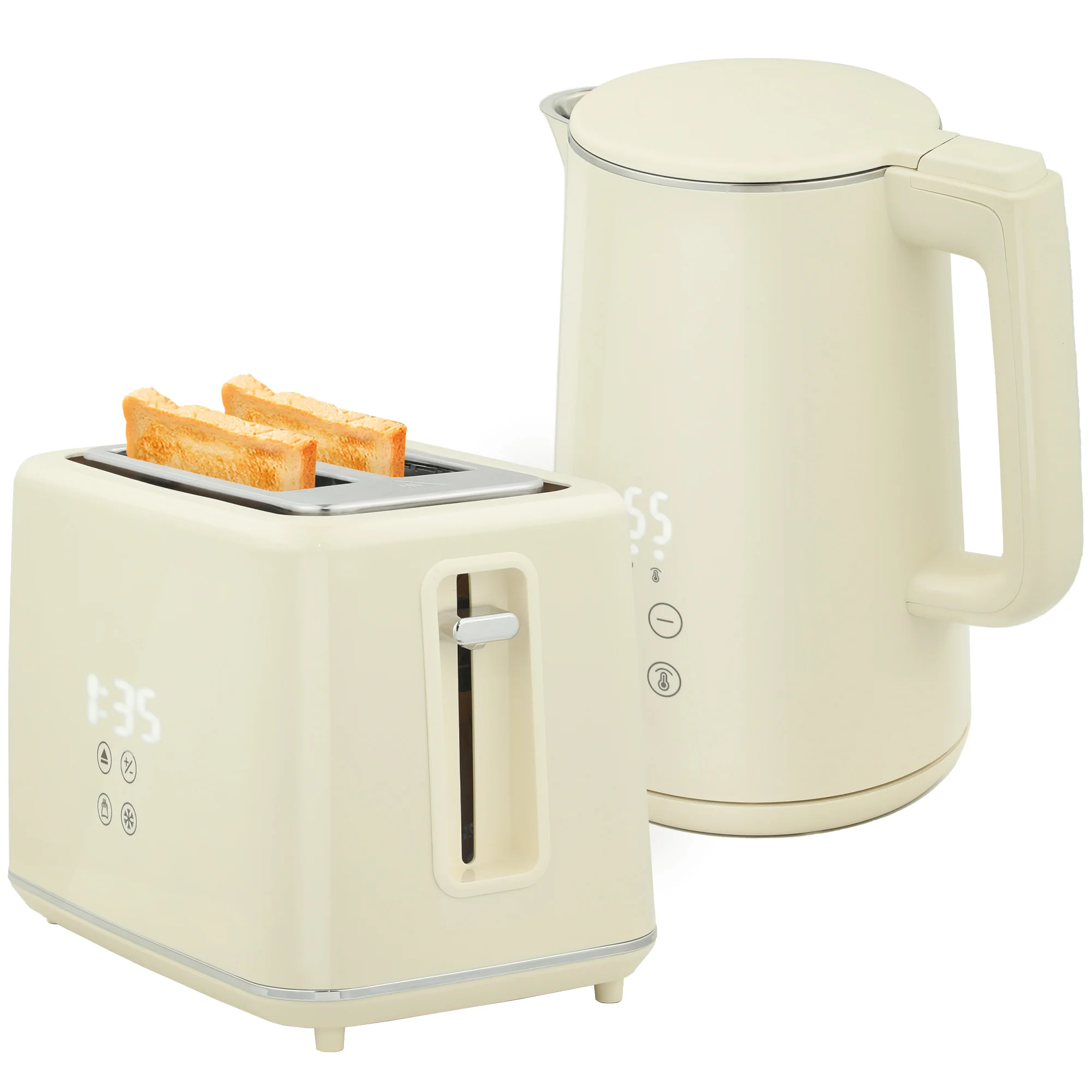 HOMCOM 1.5L 3000W Fast Boil Electric Kettle And 2 Slice Toaster Set
