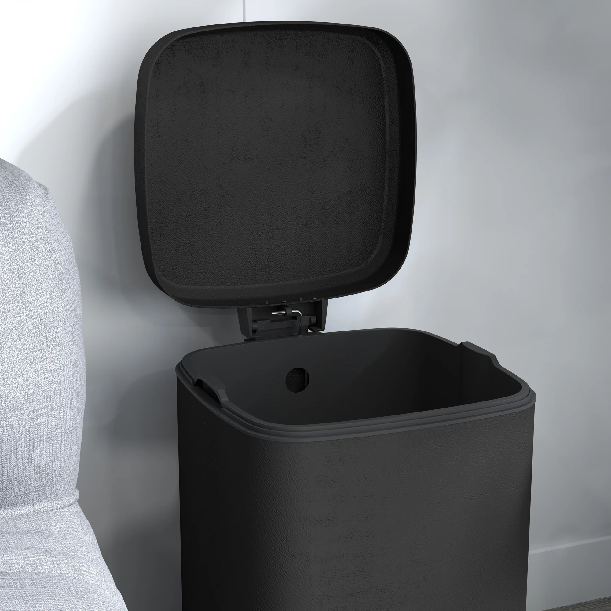 HOMCOM 12L Kitchen Pedal Bin, Metal Rubbish Bin with Soft-close Lid - Image 9