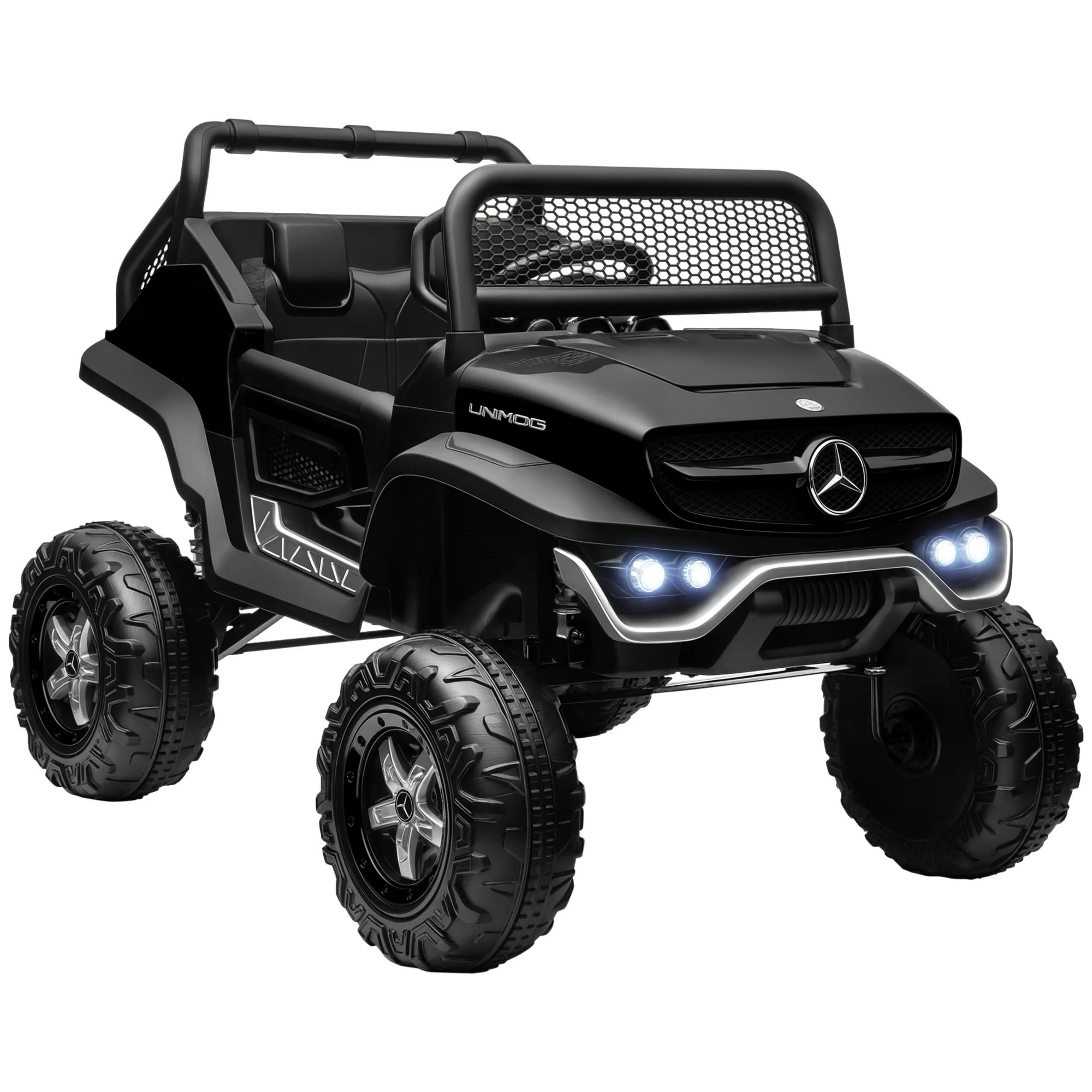 HOMCOM 12V Licensed Mercedes-Benz Unimog, Kids Electric Ride on Car - Black