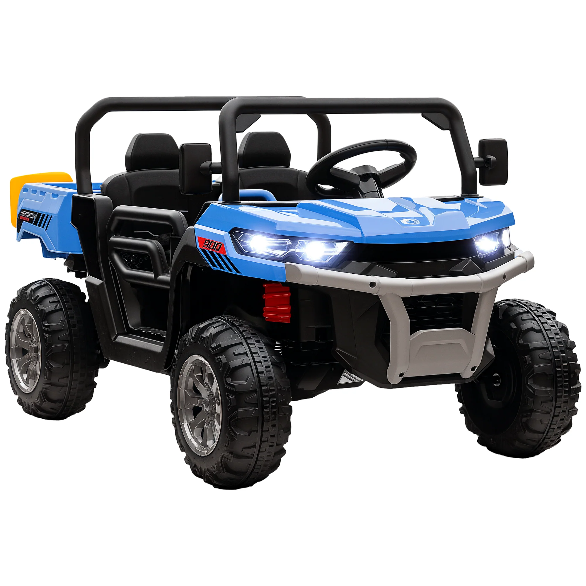 HOMCOM 12V Two-Seater Kids Electric Ride-On Car W/ Electric Bucket - Green - Image 10