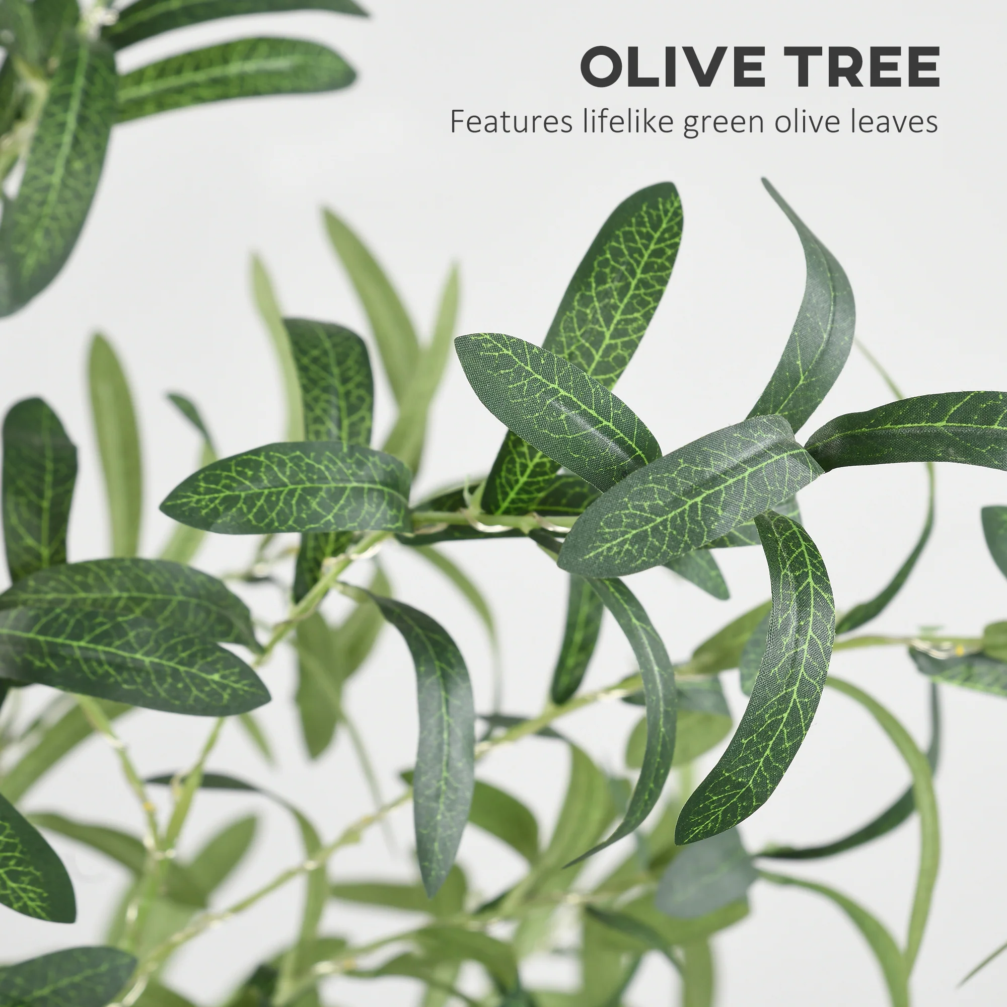 HOMCOM 180cm Olive Tree Light W/ 300 Warm White LED Lights Artificial Tree - Image 4