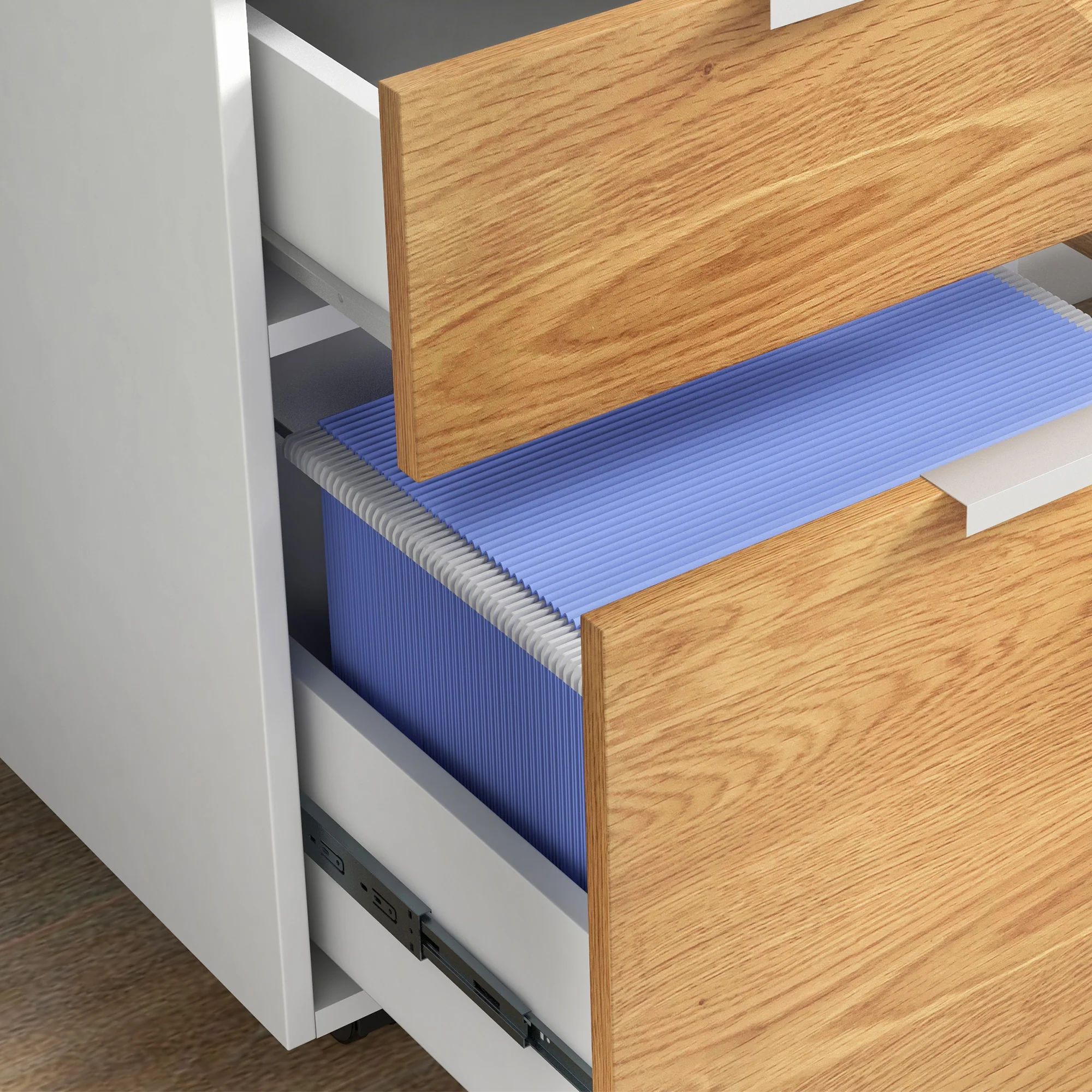HOMCOM 2 Drawer Filing Cabinet With Adjustable Hanging Bars For A4 And Letter - Image 9