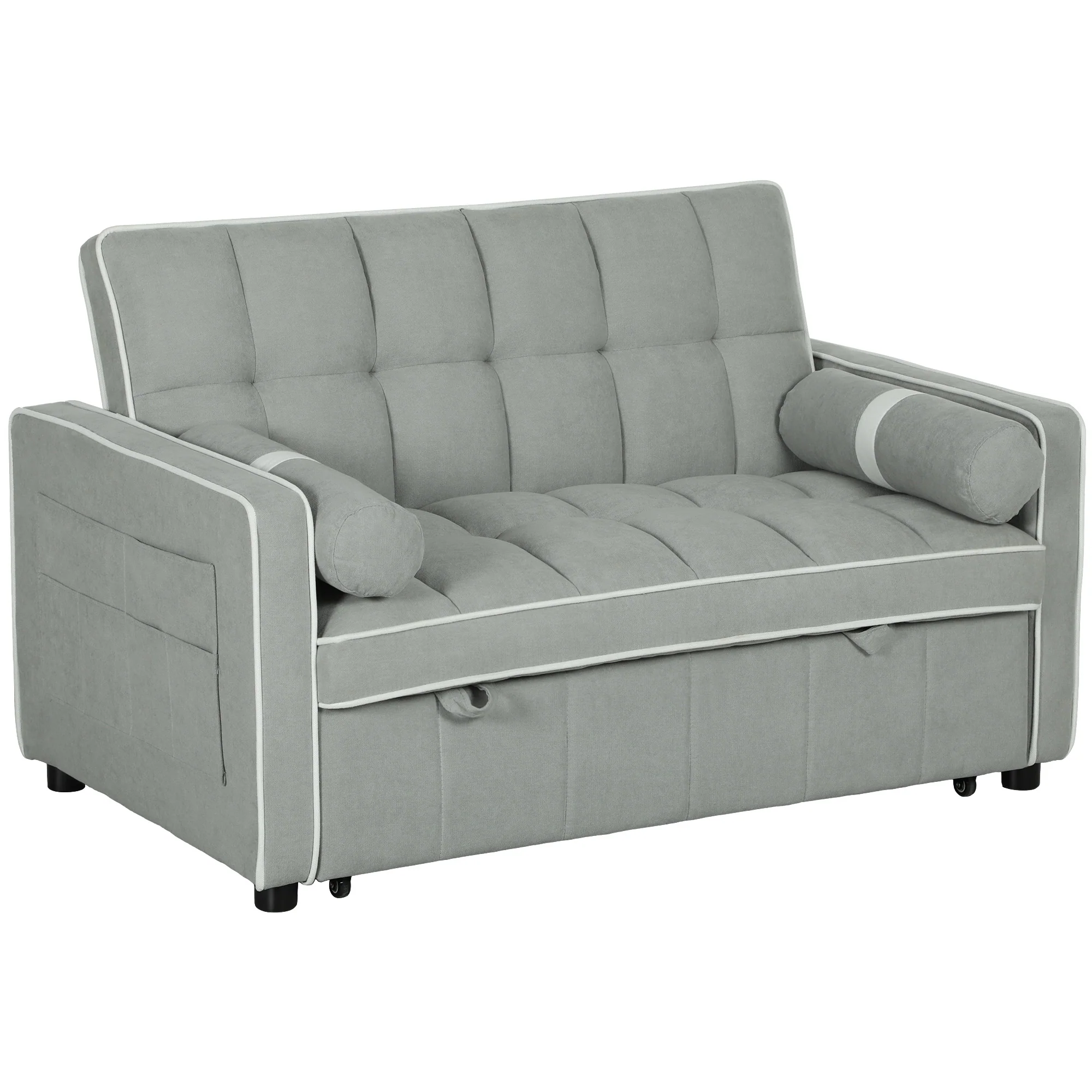 HOMCOM 2 Seater Pull Out Sofa Bed with Adjustable Backrest - Image 10