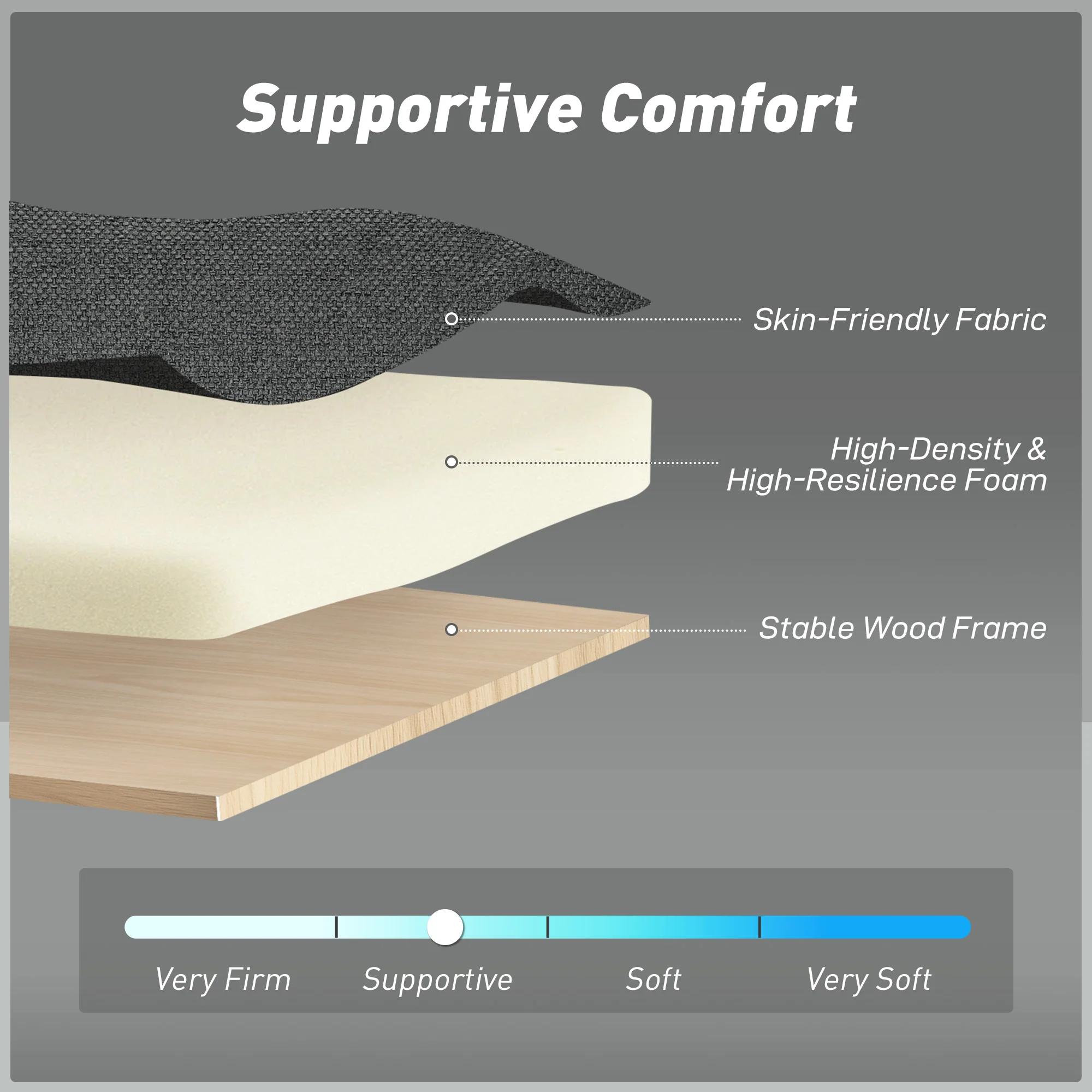 HOMCOM 2 Seater Sofa Bed, Convertible Pull Out Bed Settee, Charcoal Grey - Image 6