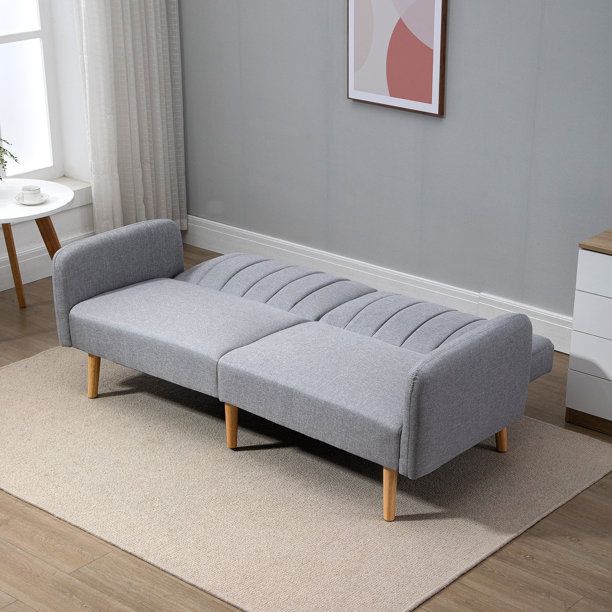 HOMCOM 2 Seater Sofa Bed W/ Adjustable Backrest For Living Room, Guest Room - Image 7