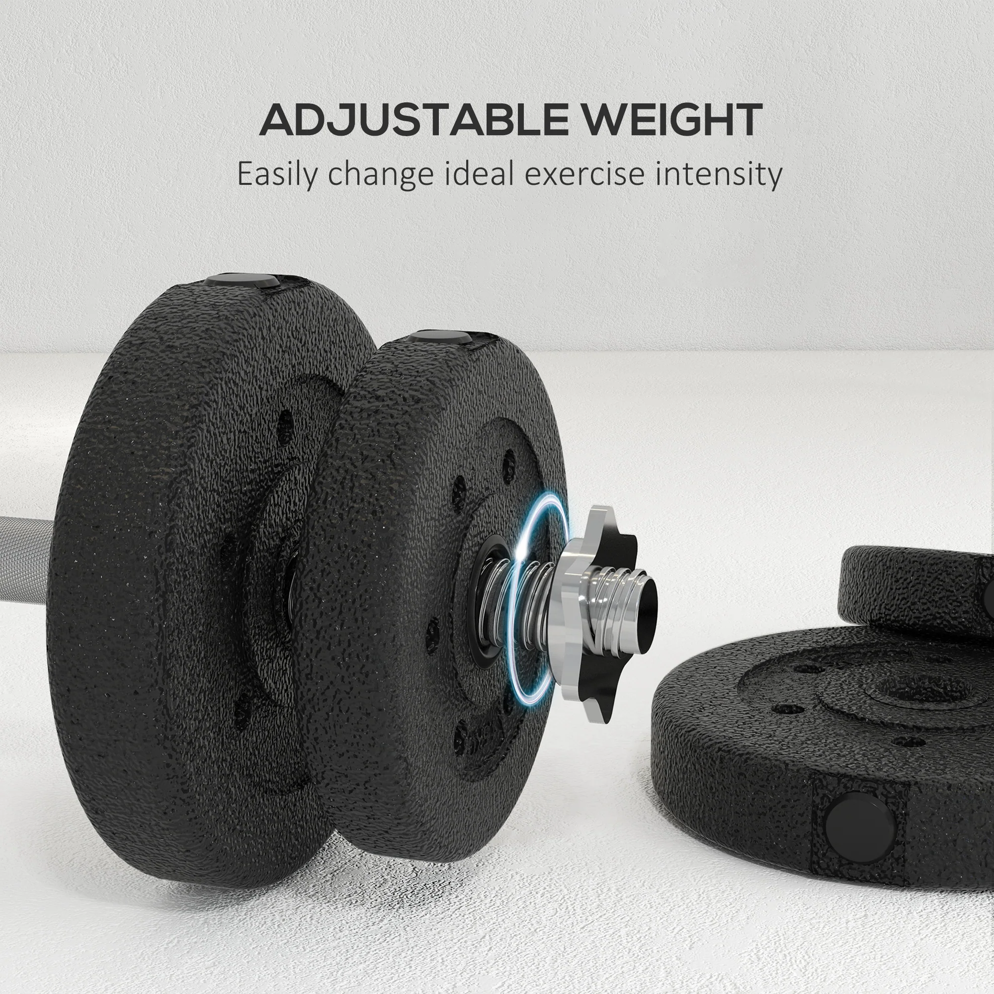 HOMCOM 25KG Adjustable Dumbbells Weight Set Hand Weight for Body Fitness - Image 3