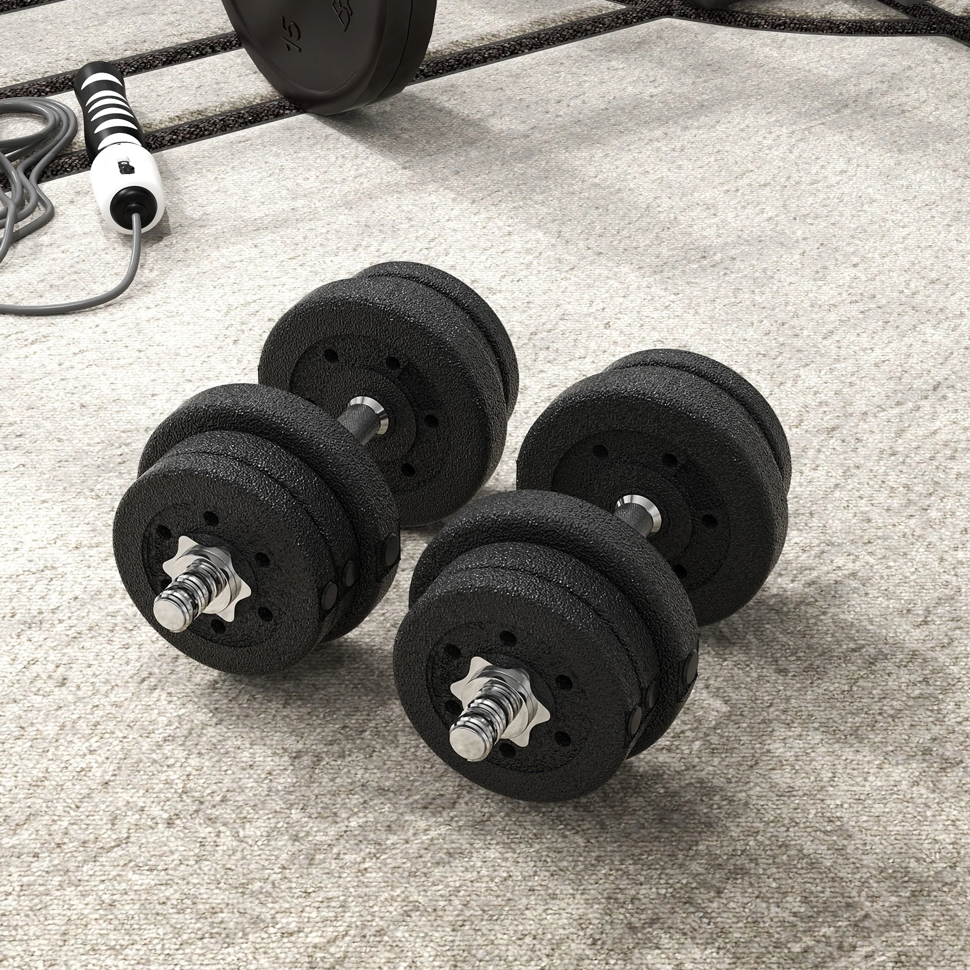 HOMCOM 25KG Adjustable Dumbbells Weight Set Hand Weight for Body Fitness - Image 8