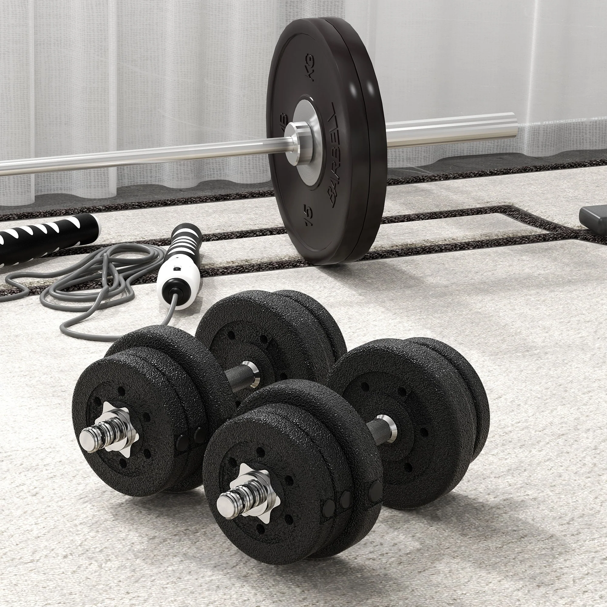 HOMCOM 25KG Adjustable Dumbbells Weight Set Hand Weight for Body Fitness - Image 9