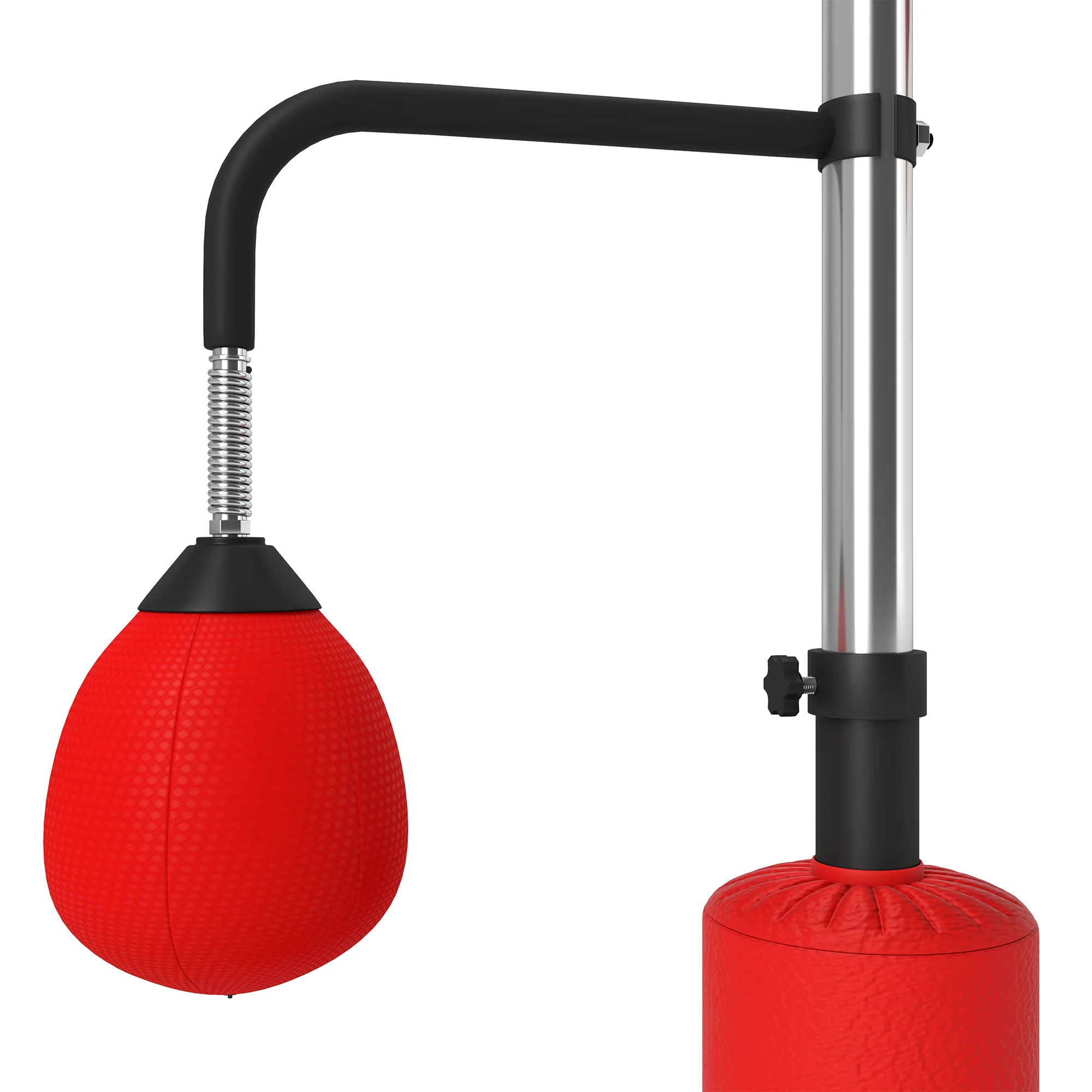 HOMCOM 3-in-1 Punching Bag with 2 Speedballs, 360° Reflex Bar, Red - Image 9