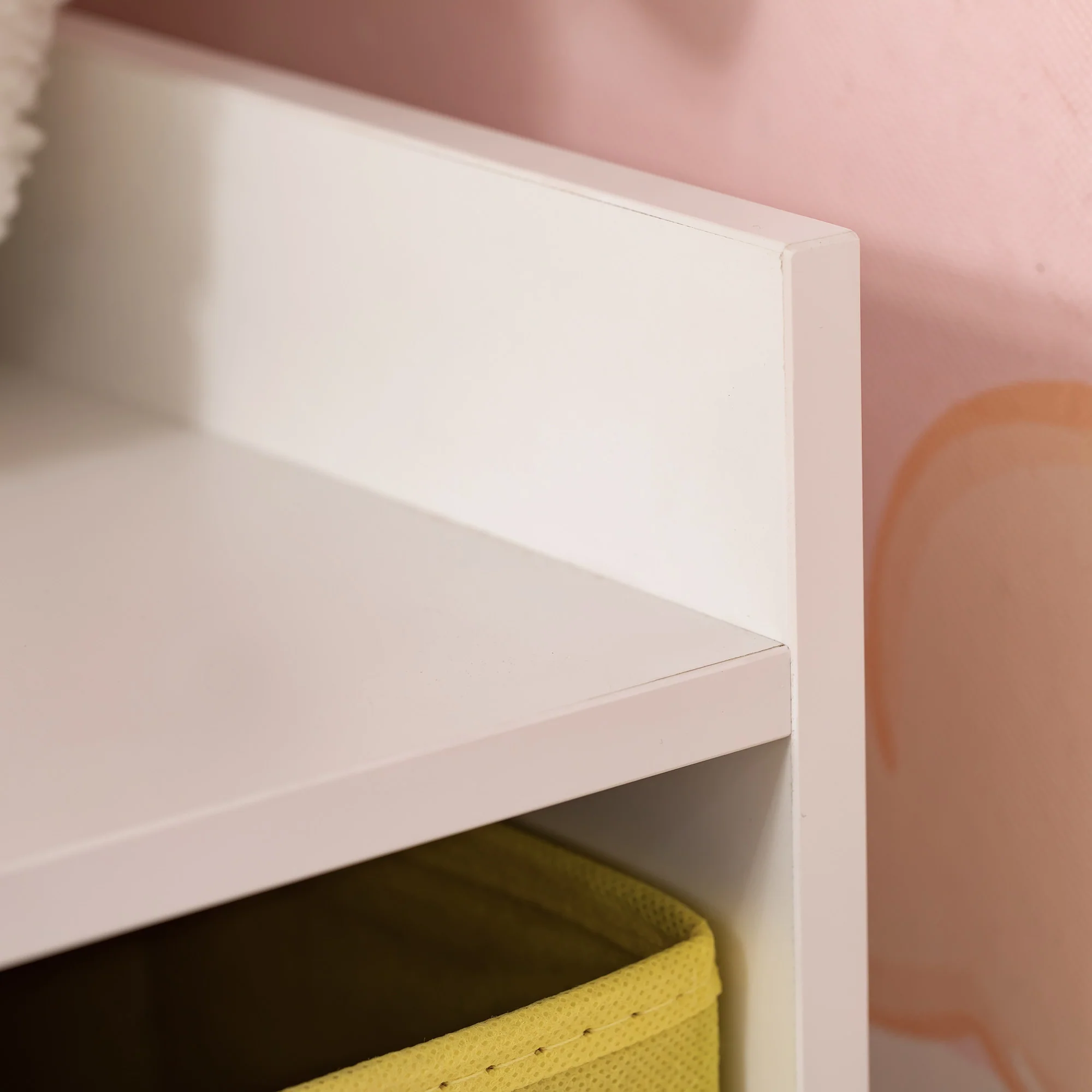 HOMCOM 3 Tier Kids Bookcase Toy Organiser Storage w/ 3 Fabric Drawers, White - Image 9