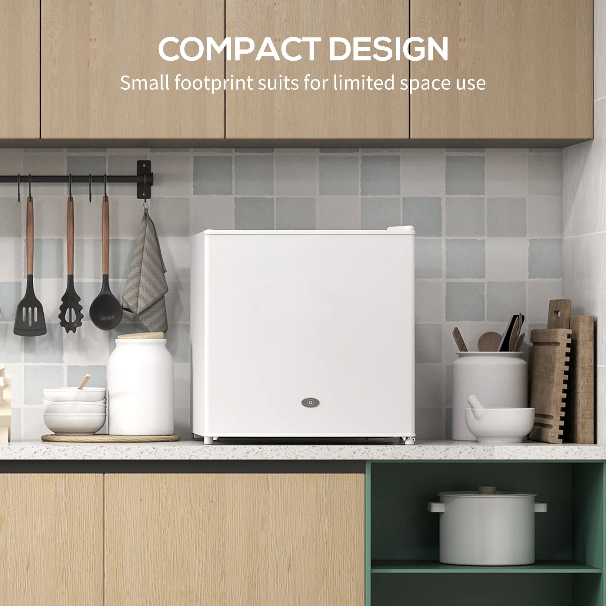 HOMCOM 35L Tabletop Freezer With Removable Wire Shelf And Two Keys - Image 13