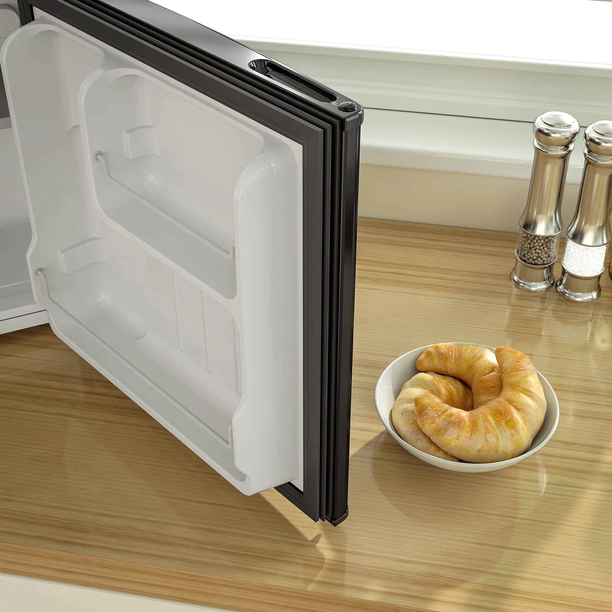 HOMCOM 46L Counter Top Fridge Mini Fridge With Lock Chiller Box - Image 9